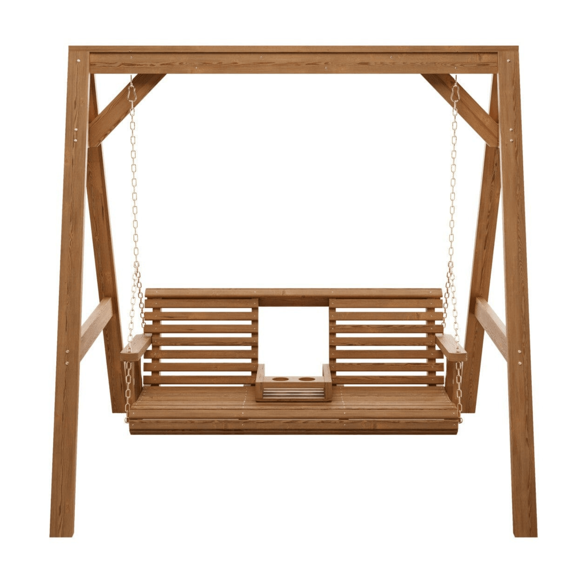 Amish Casual Console Porch Swing with A-Frame Stand