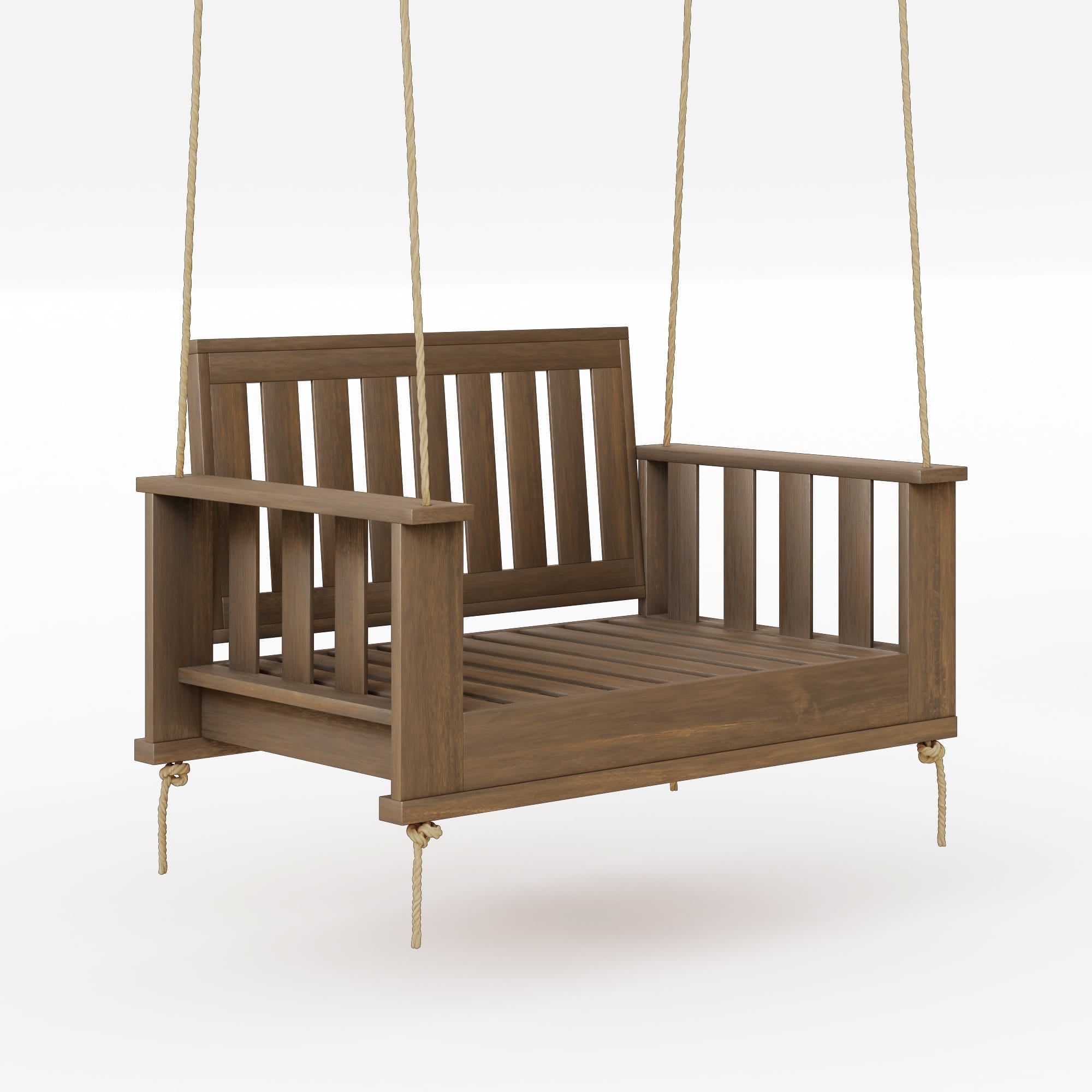 Amish Casual Rockford Daybed Swing Package with Included Cushions, Lounge, Oak Stain