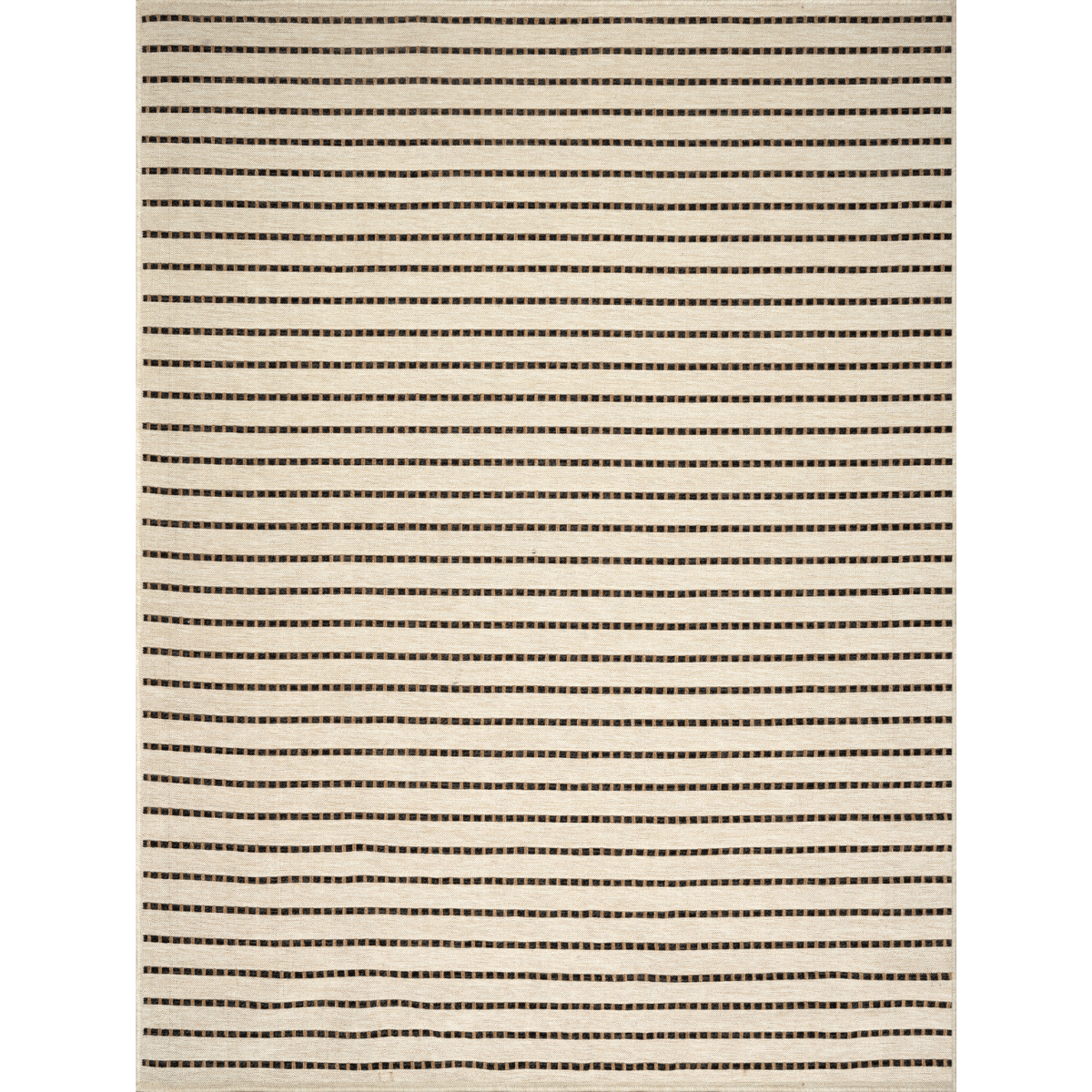 Ottenby Outdoor Rug, Black/Tan on White