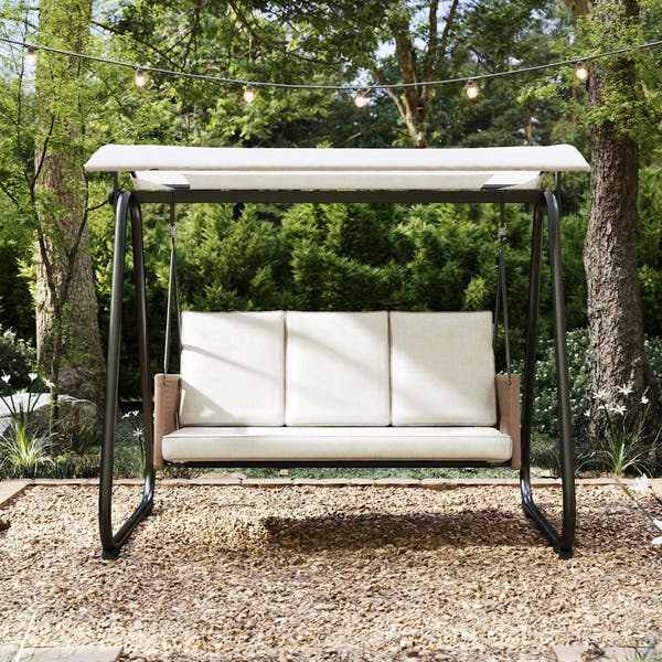 East Green Parker Patio Swing with Canopy Stand