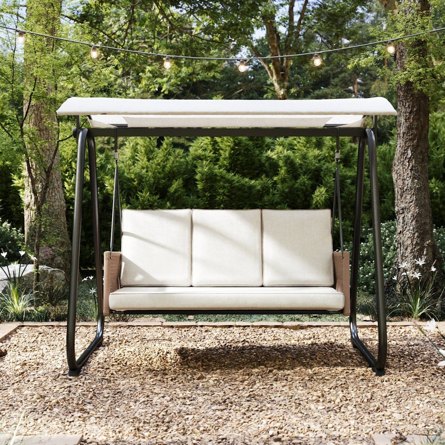 East Green Parker Patio Swing with Canopy Stand