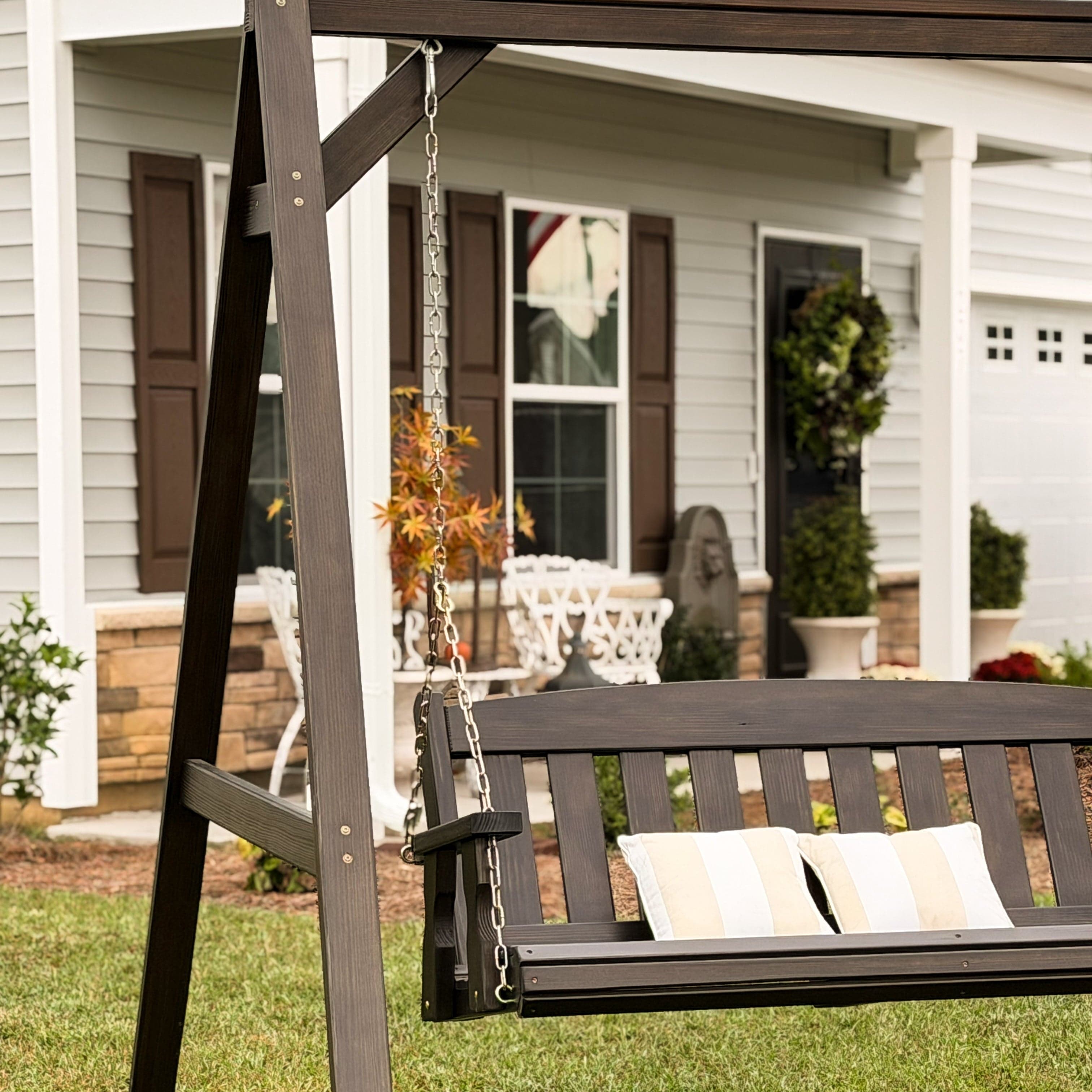 Amish Casual Heavy Duty Mission Swing with A-Frame Stand