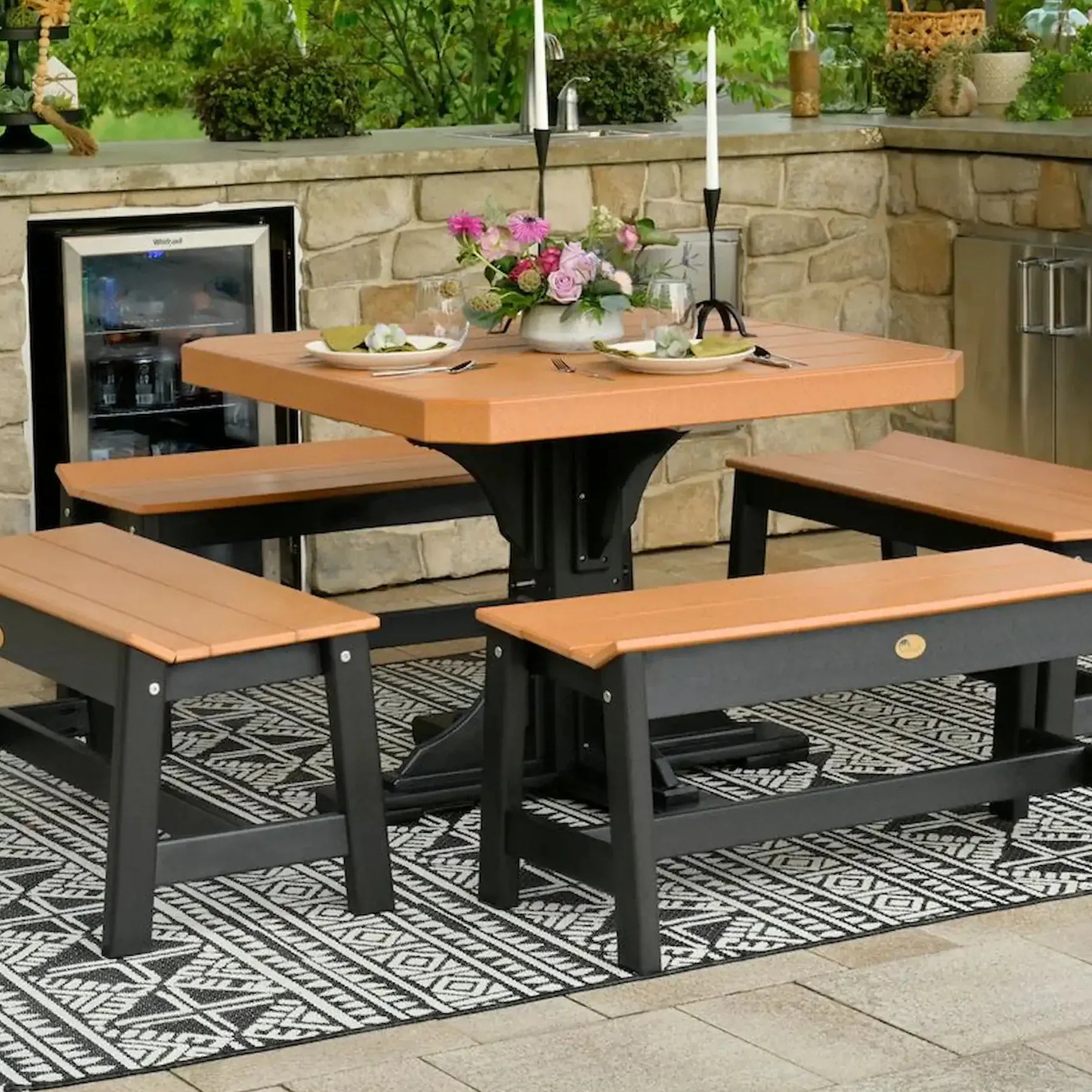 Square Table in Cedar & Black
