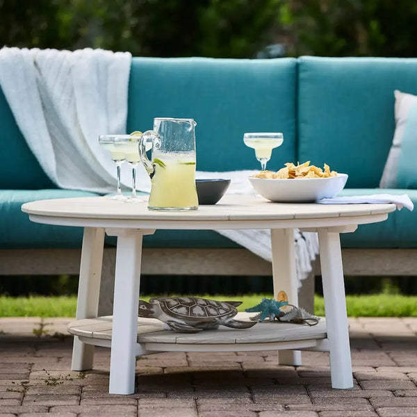 Conversation table in Birch and White