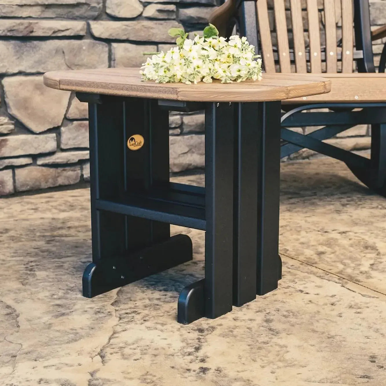 End table in Antique Mahogany and Black