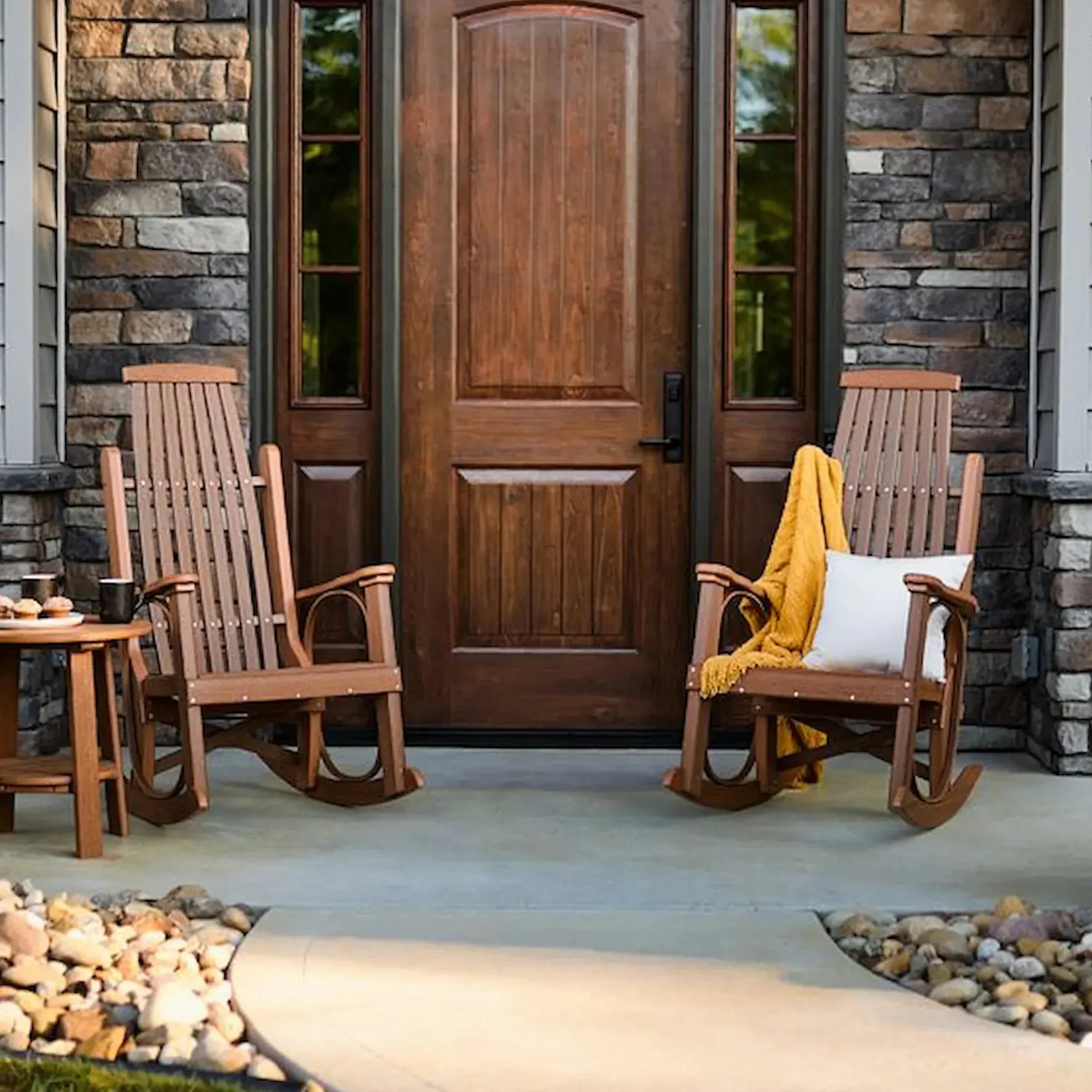 Poly Grandpa's Rockers in Antique Mahogany