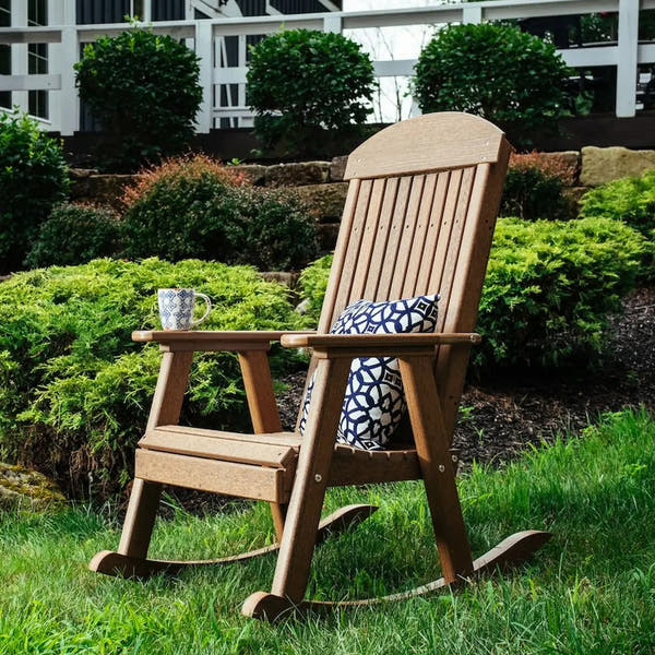Poly Porch Rocker in Antique Mahogany