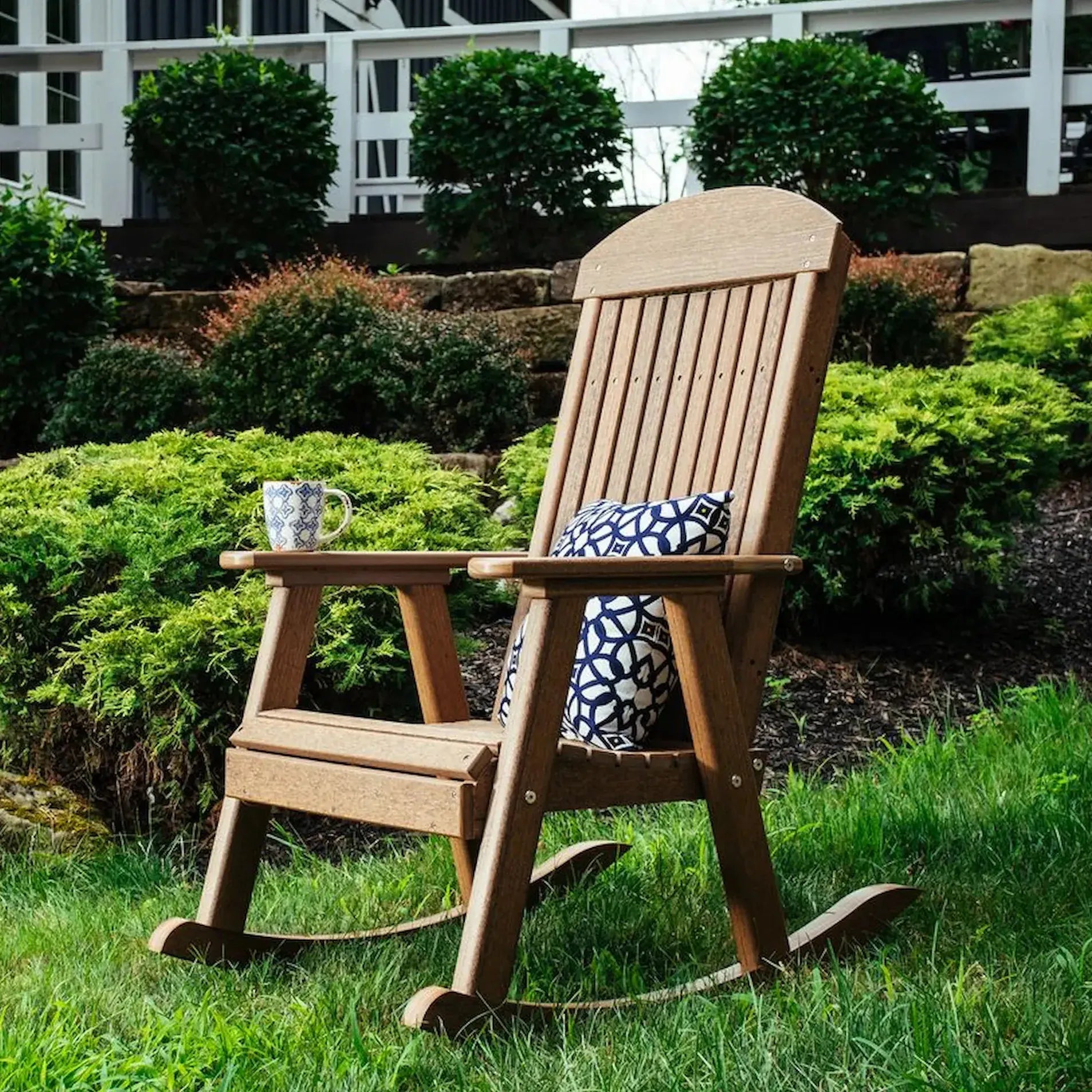 Poly Porch Rocker in Antique Mahogany