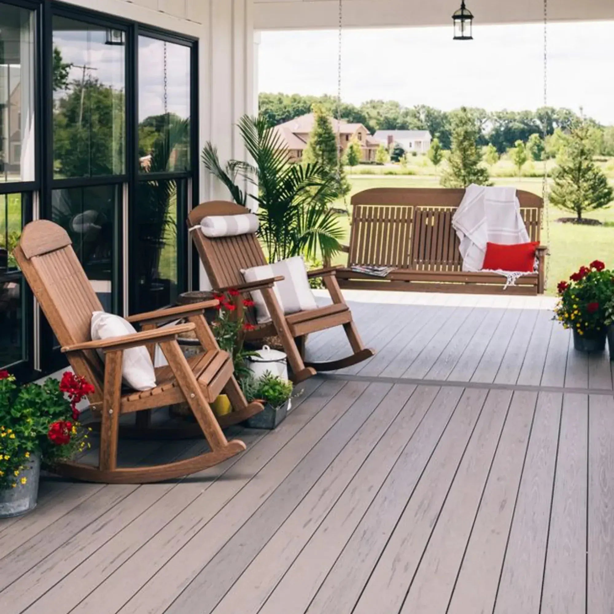 Poly Porch Rockers in Antique Mahogany