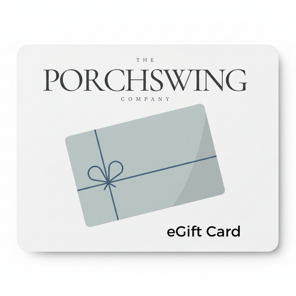 Porch Swing Company eGift Card with a light blue gift card design on a white background