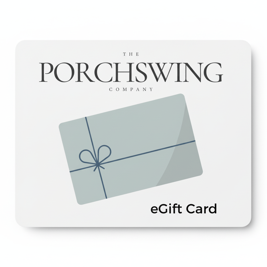 Porch Swing Company eGift Card with a light blue gift card design on a white background