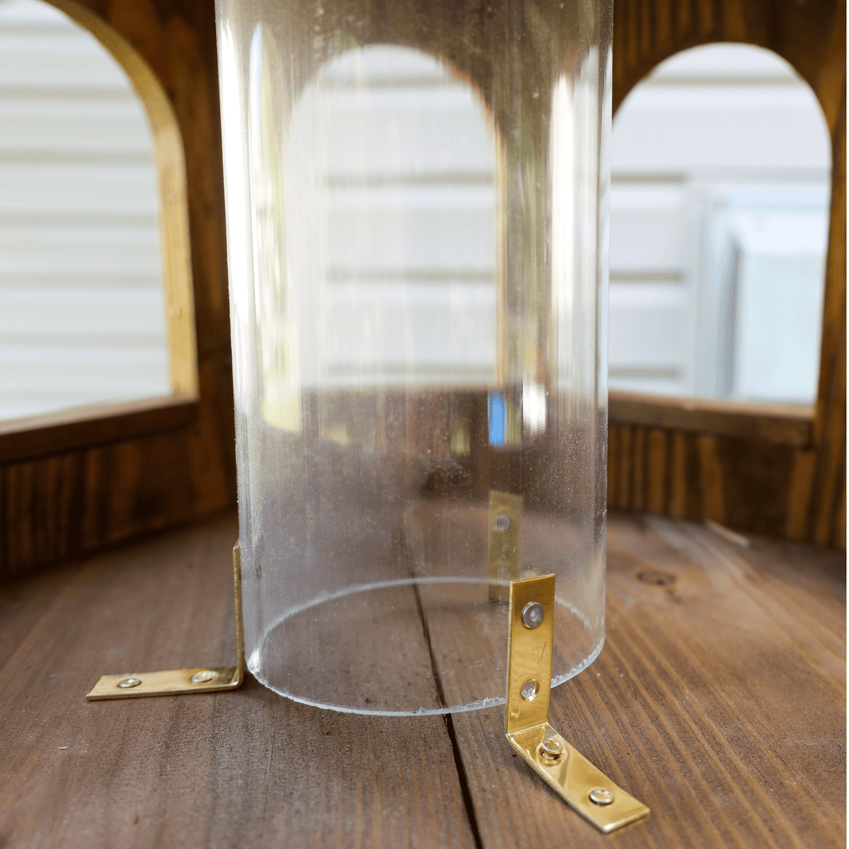 Porchgate Amish Freestanding Gazebo Bird Feeder Detail Shot in Unfinished