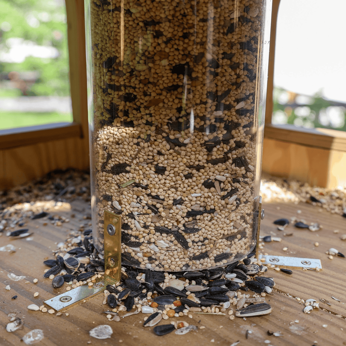Porchgate Amish Freestanding Gazebo Bird Feeder Detail Shot in Unfinished 
