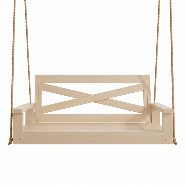 Porchgate Amish Heavy Duty 4-Foot Boardwalk Porch Swing - Relaxed Khaki