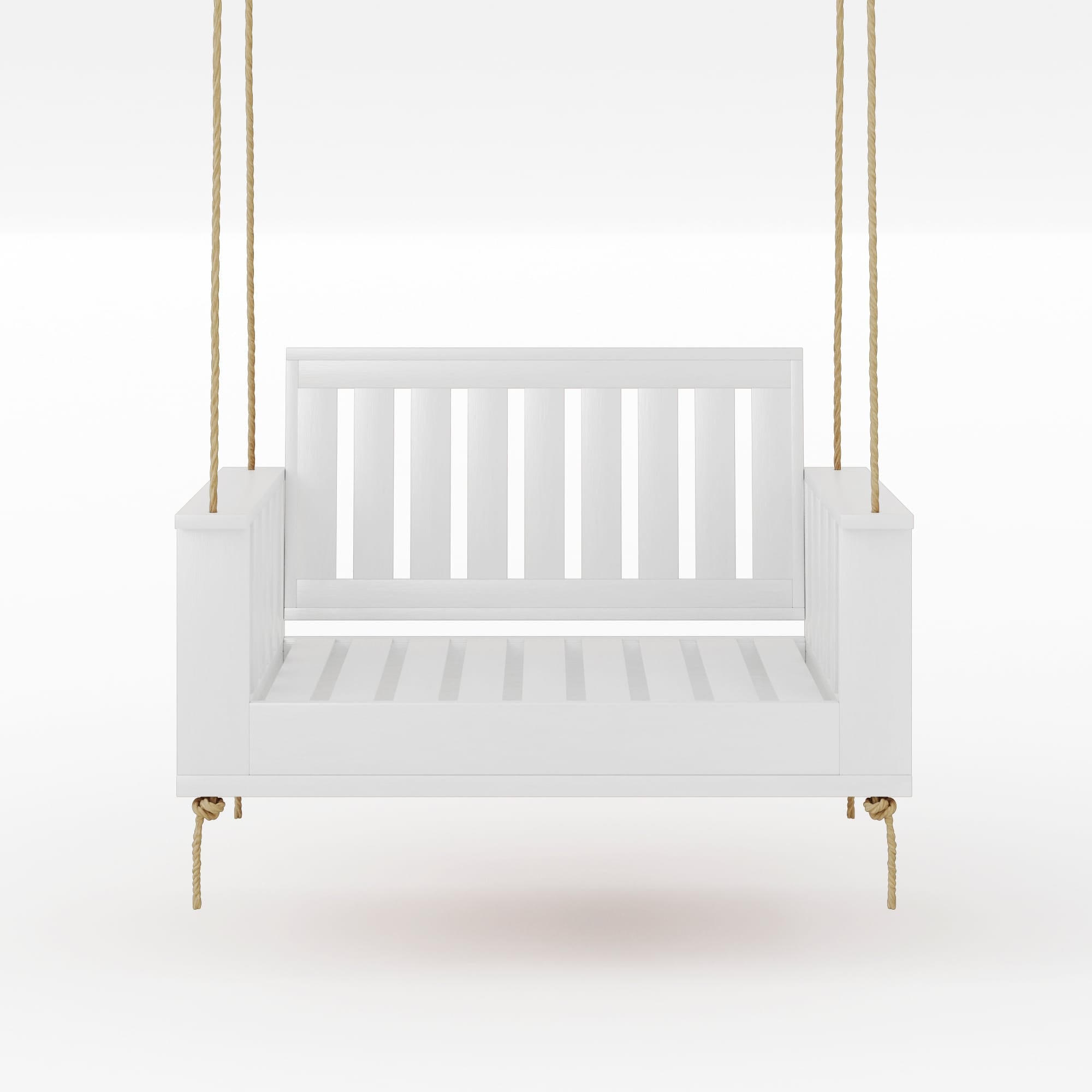 Amish Casual Rockford Daybed Swing Package with Included Cushions, Lounge, Pure White Paint