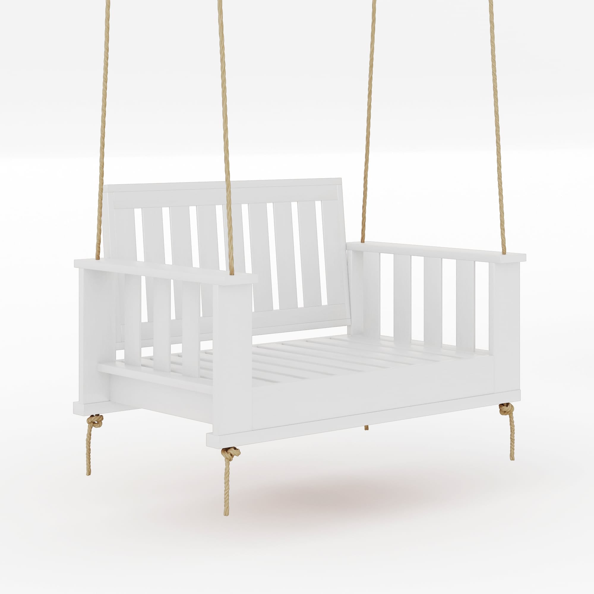Amish Casual Rockford Daybed Swing Package with Included Cushions, Lounge, Pure White Paint