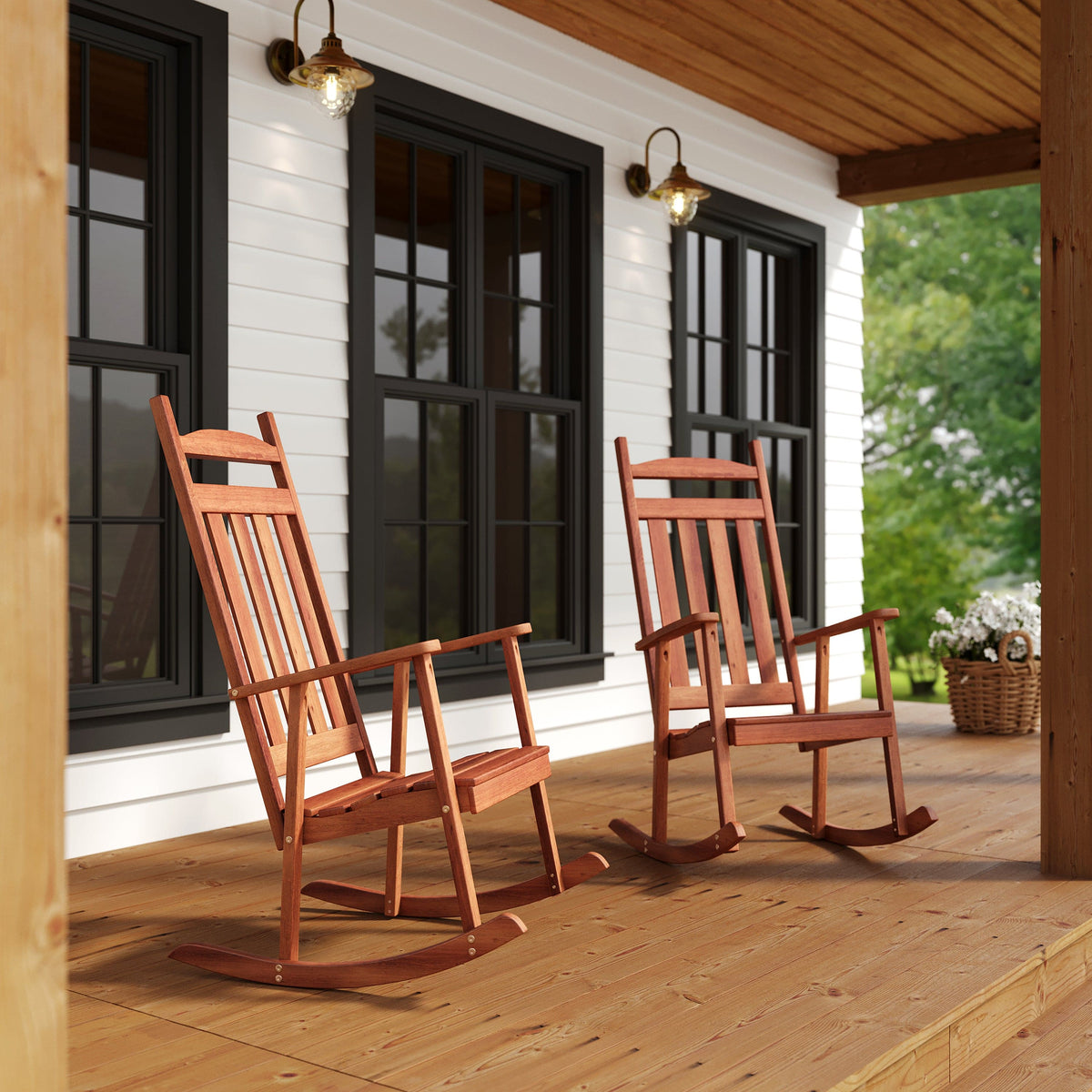 Balcony Rocking Bench Amish Casual Roll Back Heavy Duty Outdoor Bench