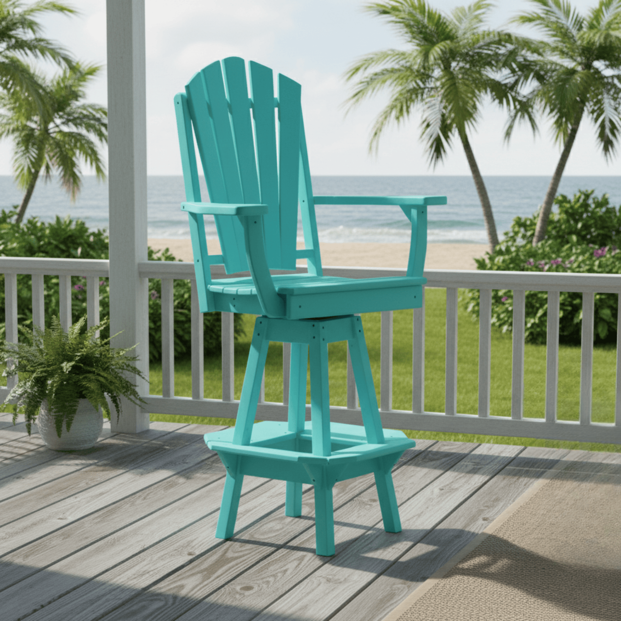 Keystone Amish Co. Sunburst Poly Composite Swivel Bar Chair