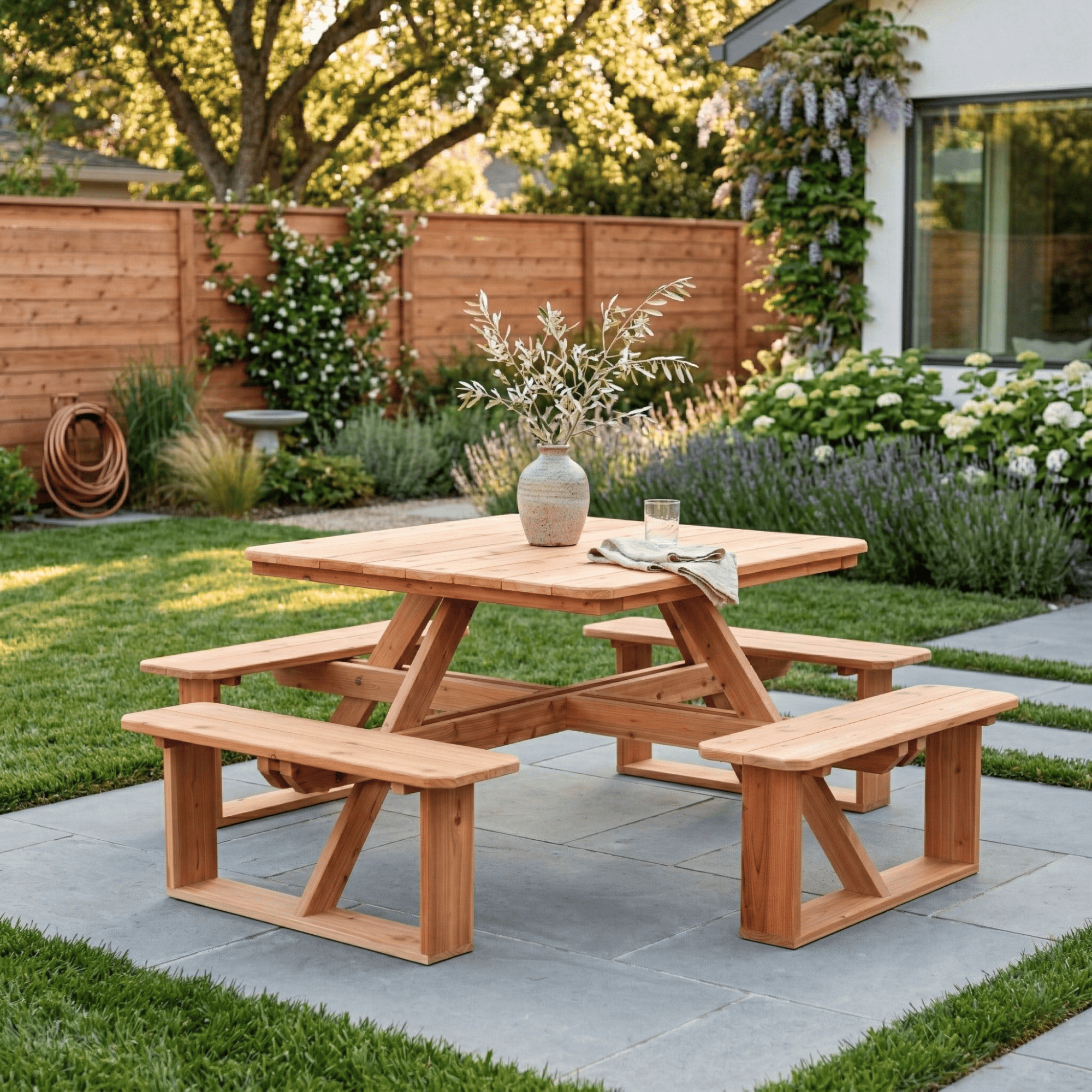 Keystone Amish Co. Red Cedar 44" Square Walk-In Outdoor Table