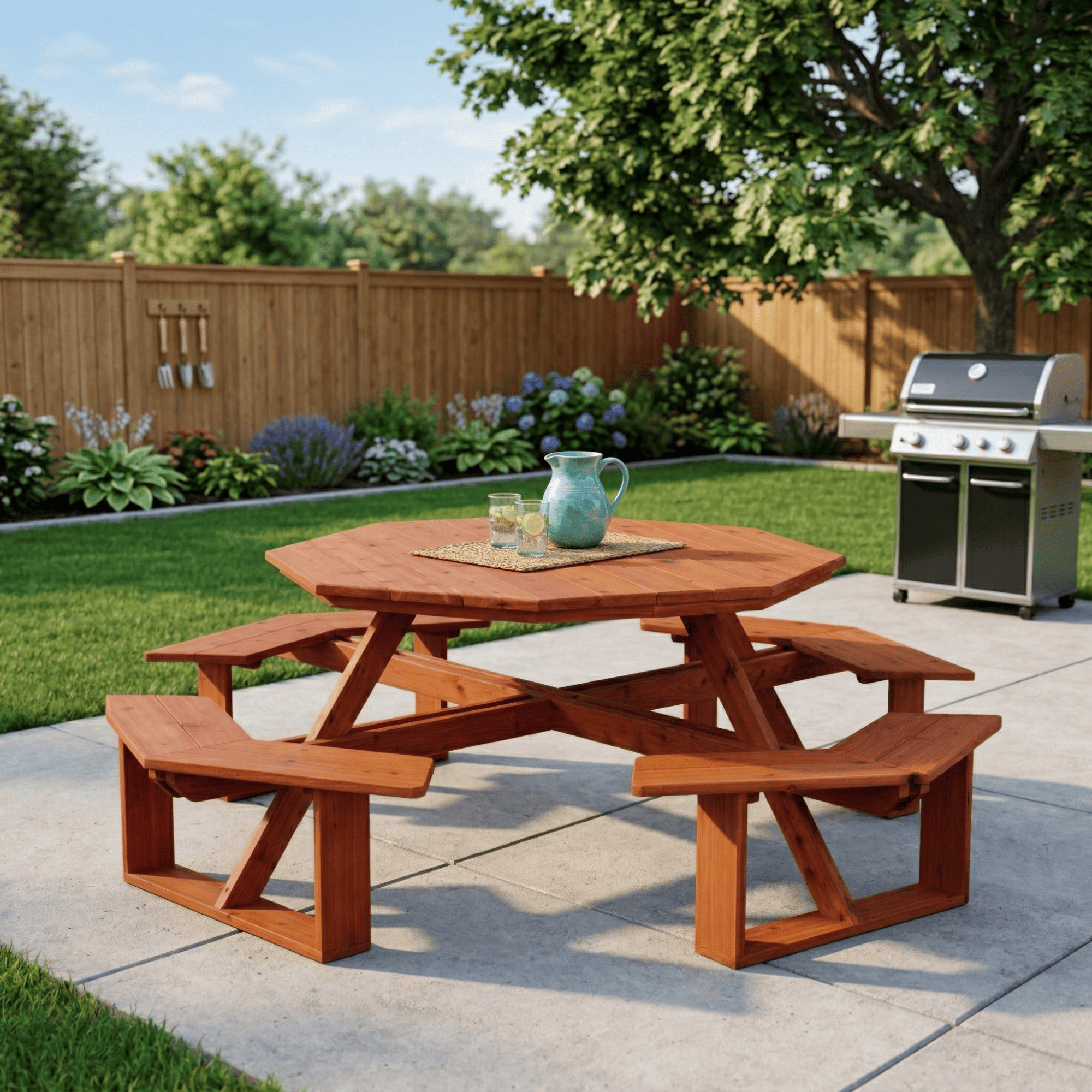 Keystone Amish Co. Red Cedar 54" Octagon Walk-In Outdoor Table