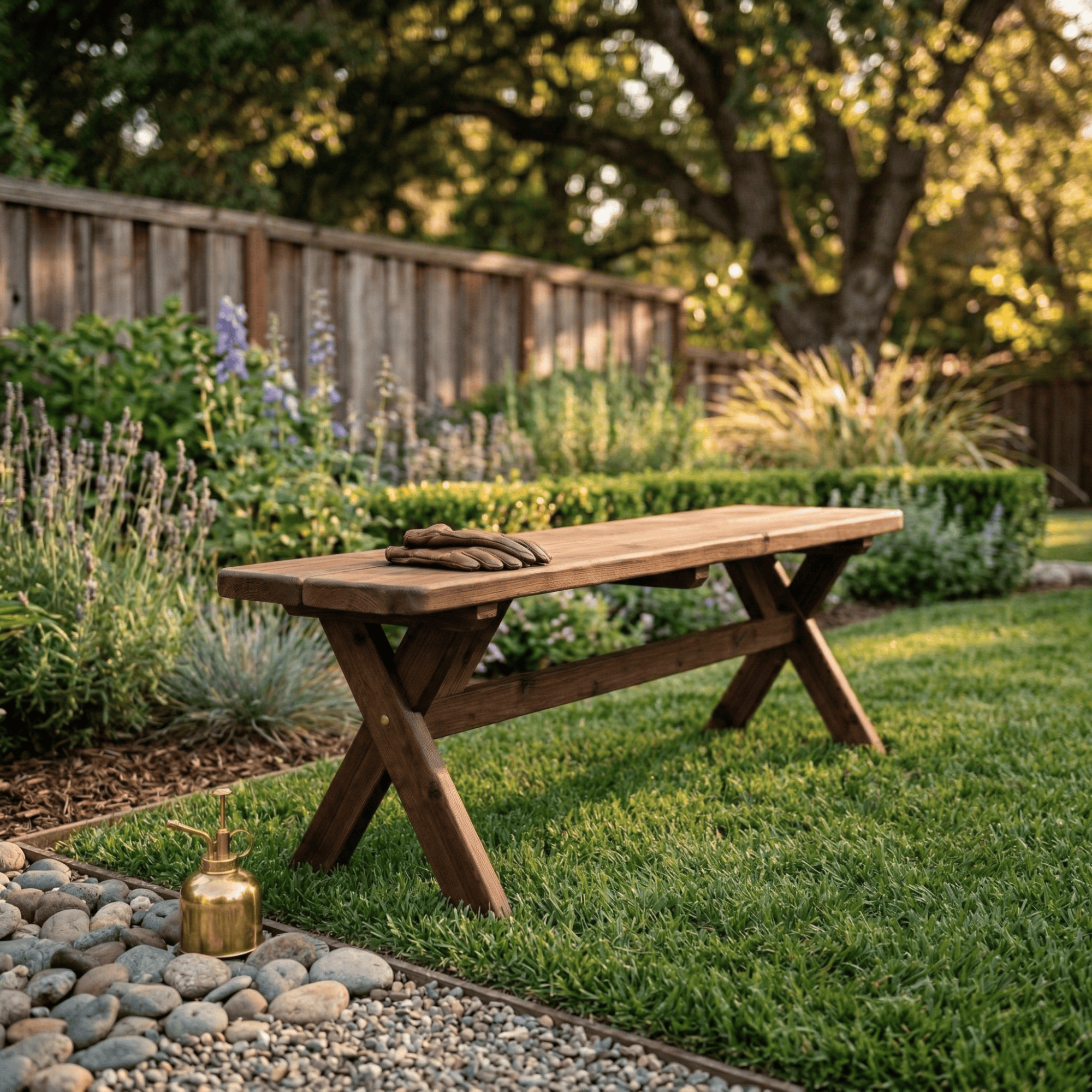 Keystone Amish Co. Red Cedar Crossleg Outdoor Bench