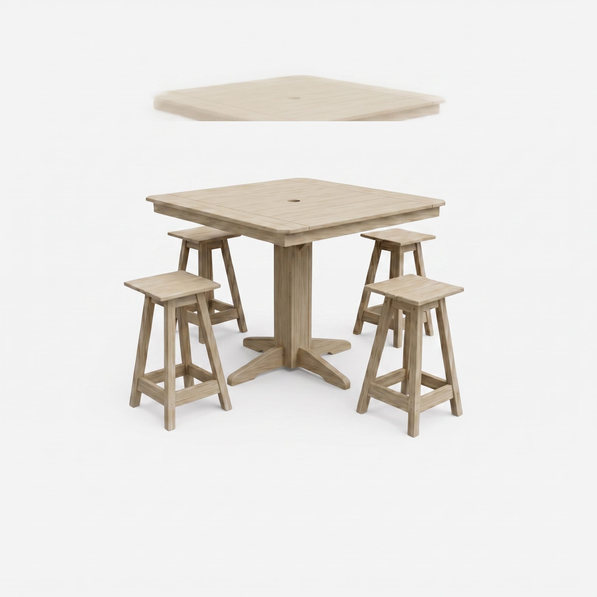 Keystone Amish Co. Riley 5-Piece Poly Counter Height Barstool Dining Set