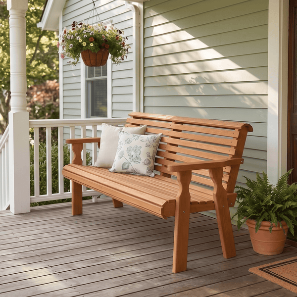 Amish Casual Roll Back Heavy Duty Outdoor Bench
