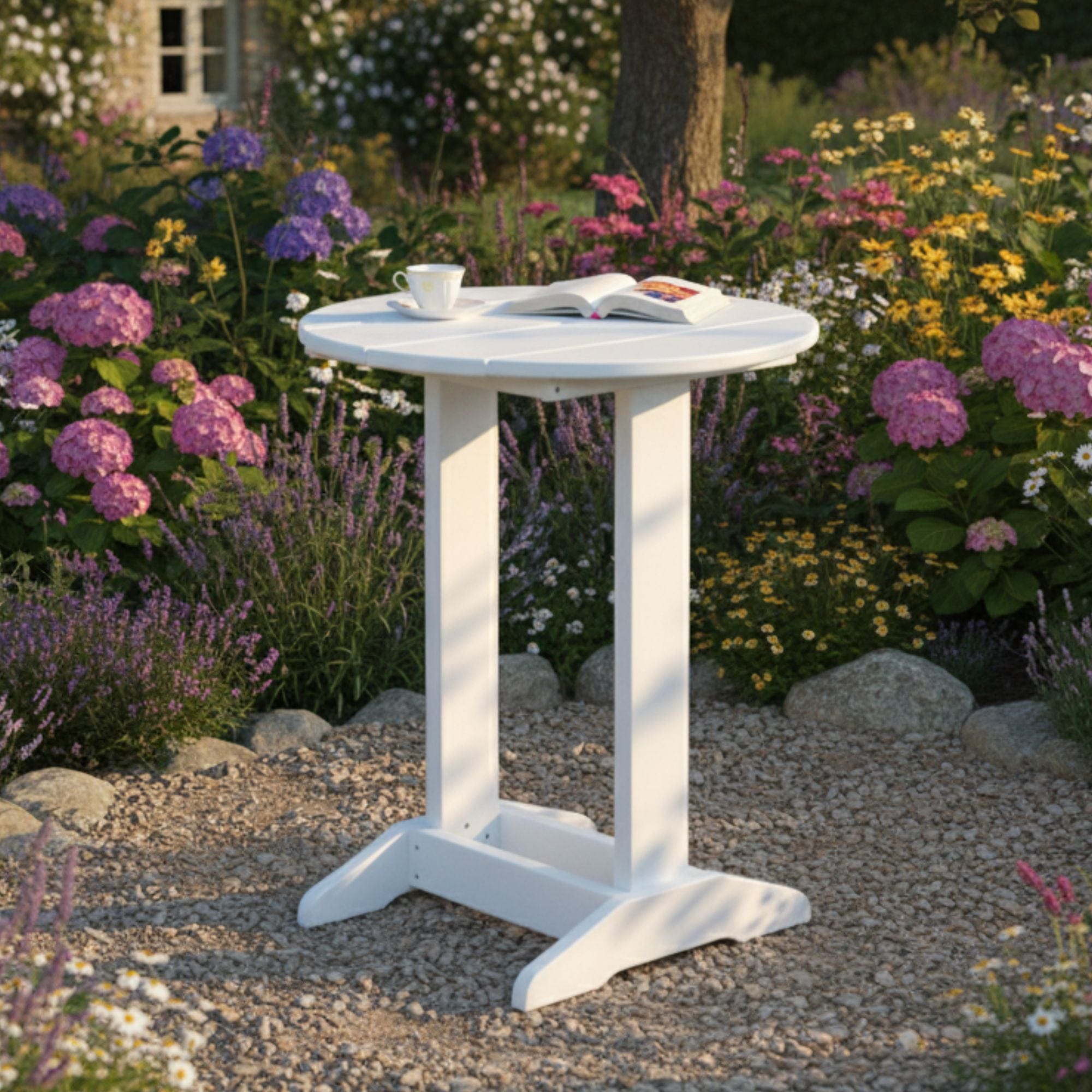 Keystone Amish Co. Poly Composite Round Balcony/Counter Height Side Ta