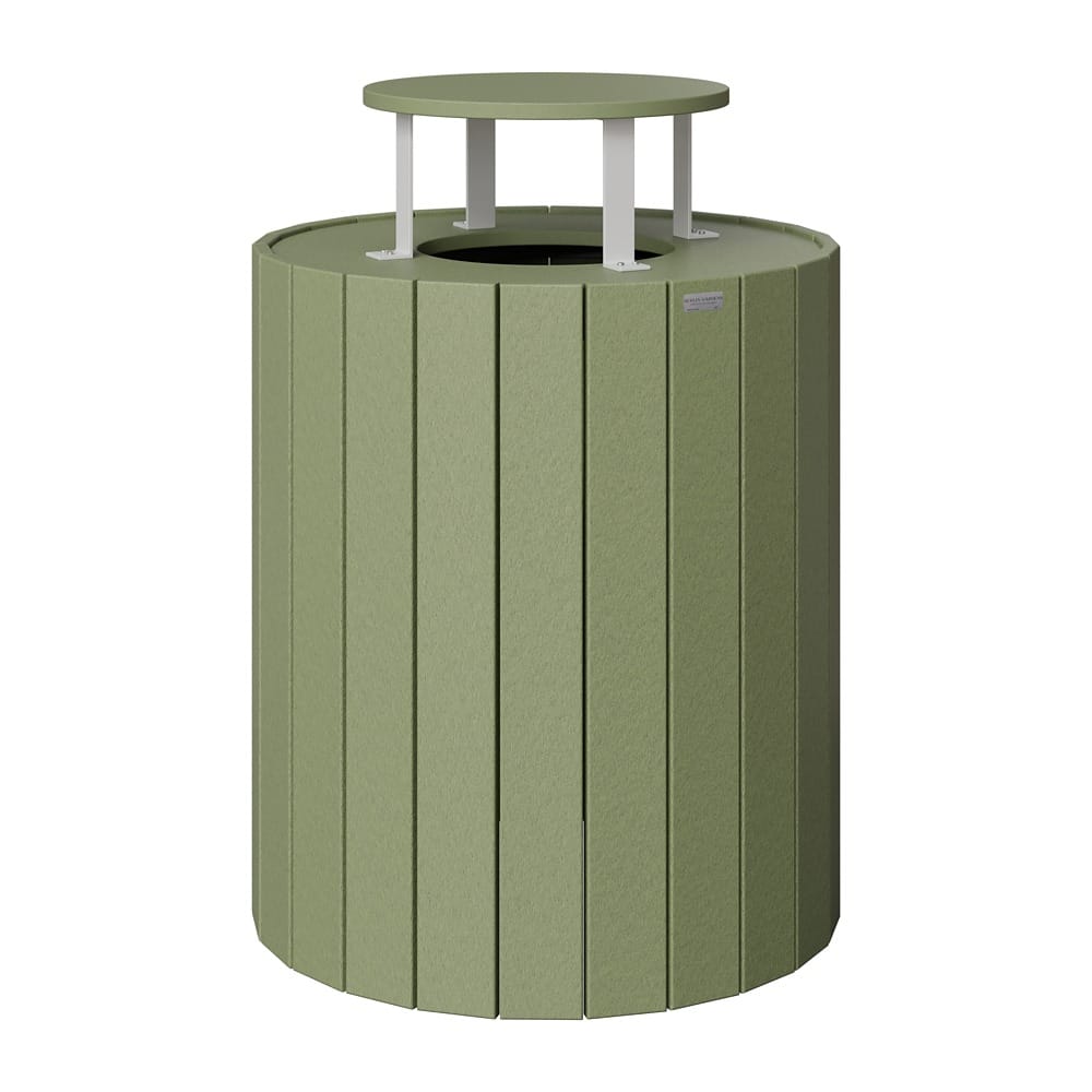 Berlin Gardens Outdoor Round Poly Trash Can