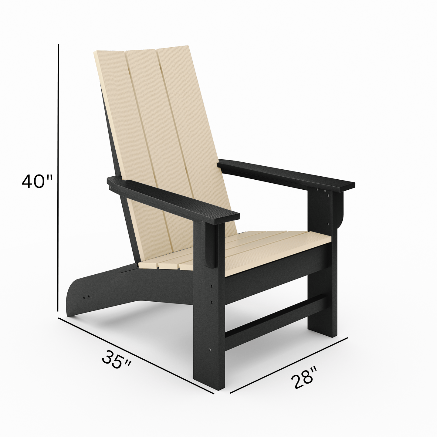 SoPoly Savannah Poly Lumber Modern Adirondack Chair