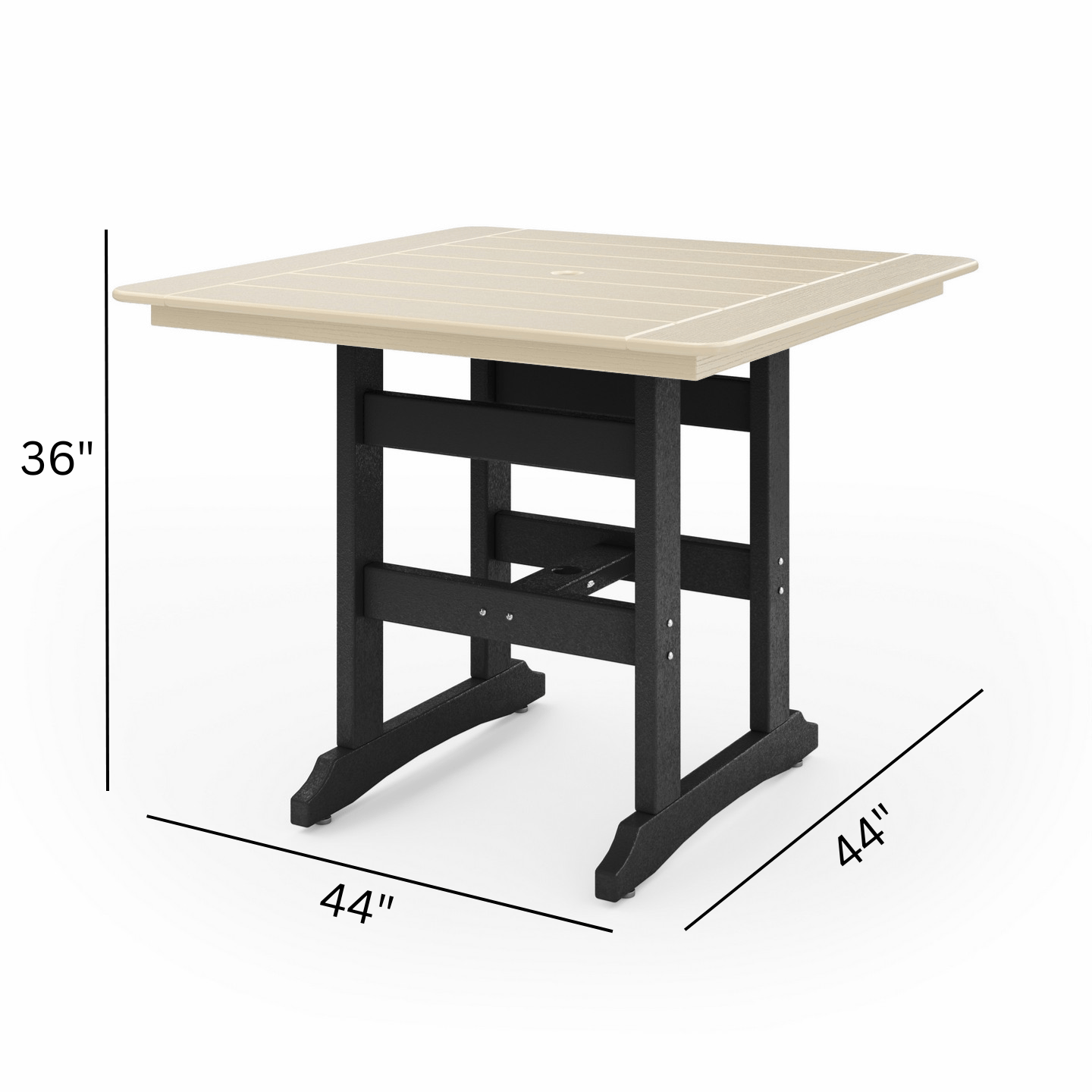 SoPoly Savannah 44" Square Poly Counter Height Table