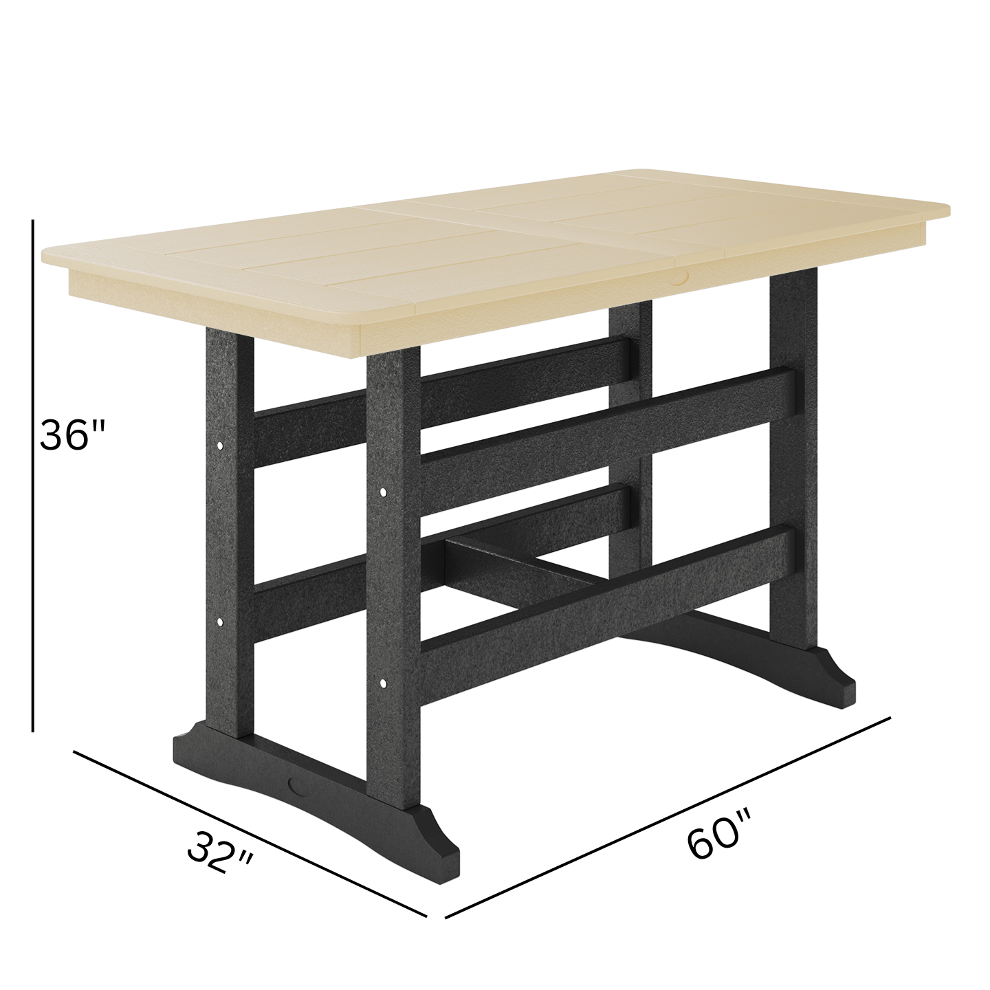 SoPoly Savannah 60" Poly Counter Height Dining Table