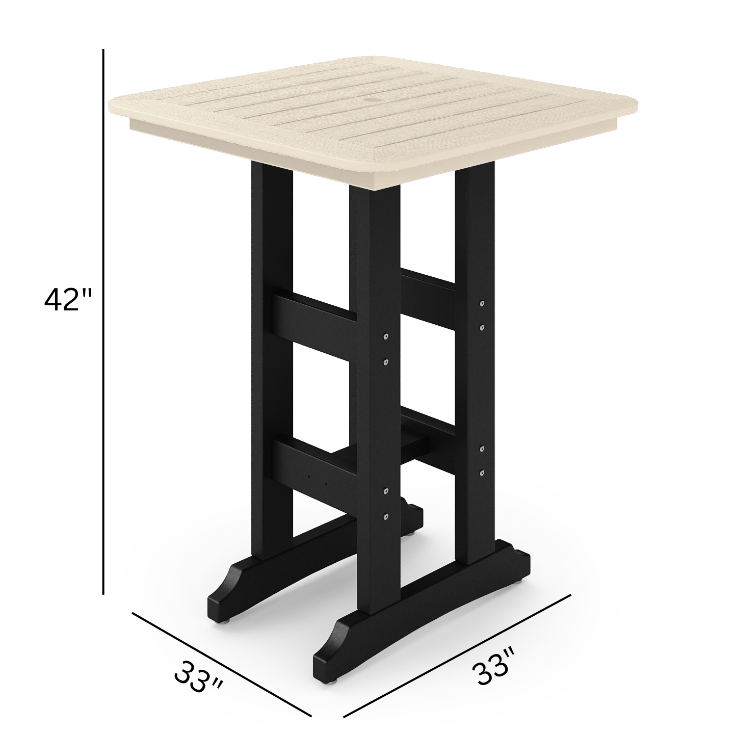 SoPoly St. Simons 33" Square Poly Bar Table