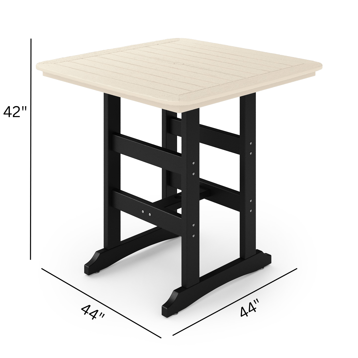 SoPoly St. Simons 44" Poly Square Bar Table