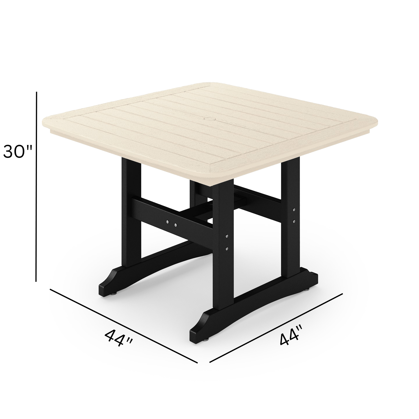 SoPoly St. Simons 44" Square Poly Outdoor Dining Table
