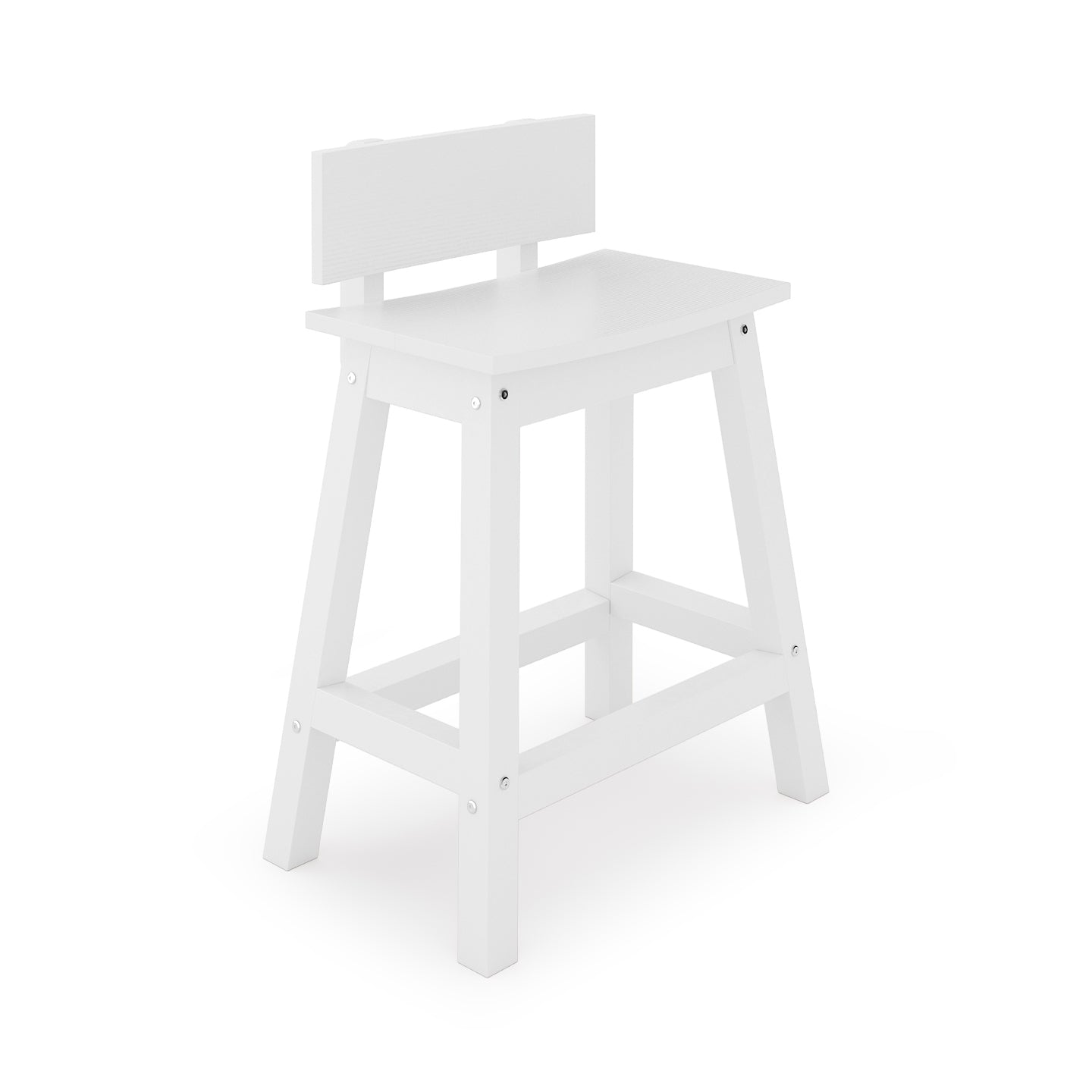 SoPoly Saddle Poly Counter Height Bar Stool with Back
