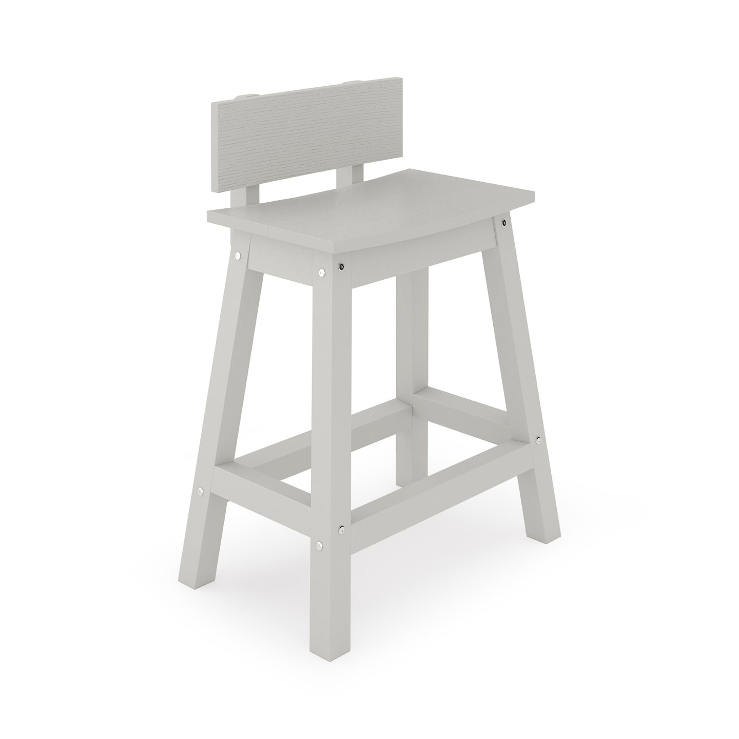 SoPoly Saddle Poly Counter Height Bar Stool with Back