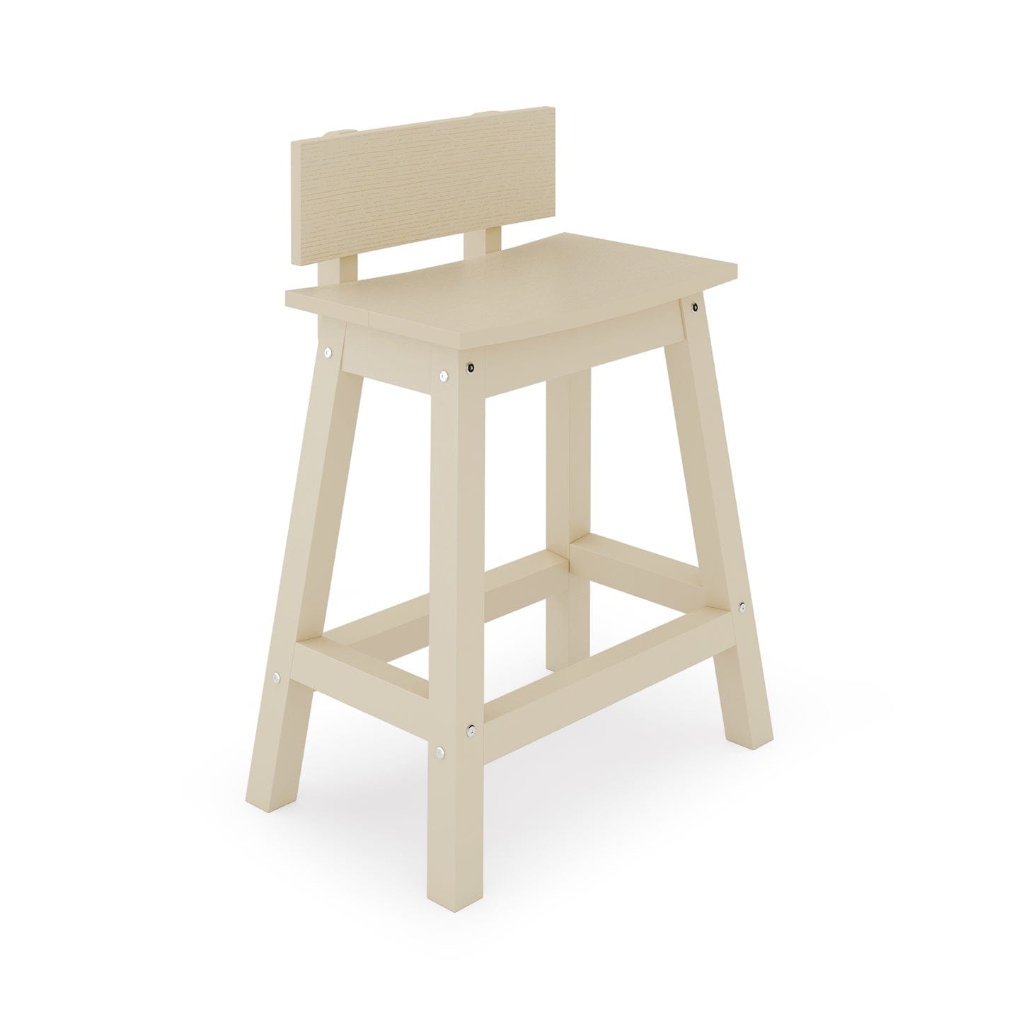 SoPoly Saddle Poly Counter Height Bar Stool with Back