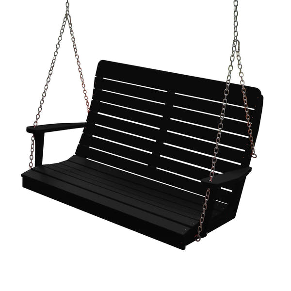 Keystone Amish Co. 4 Foot Salem Composite Poly Porch Swing, Black