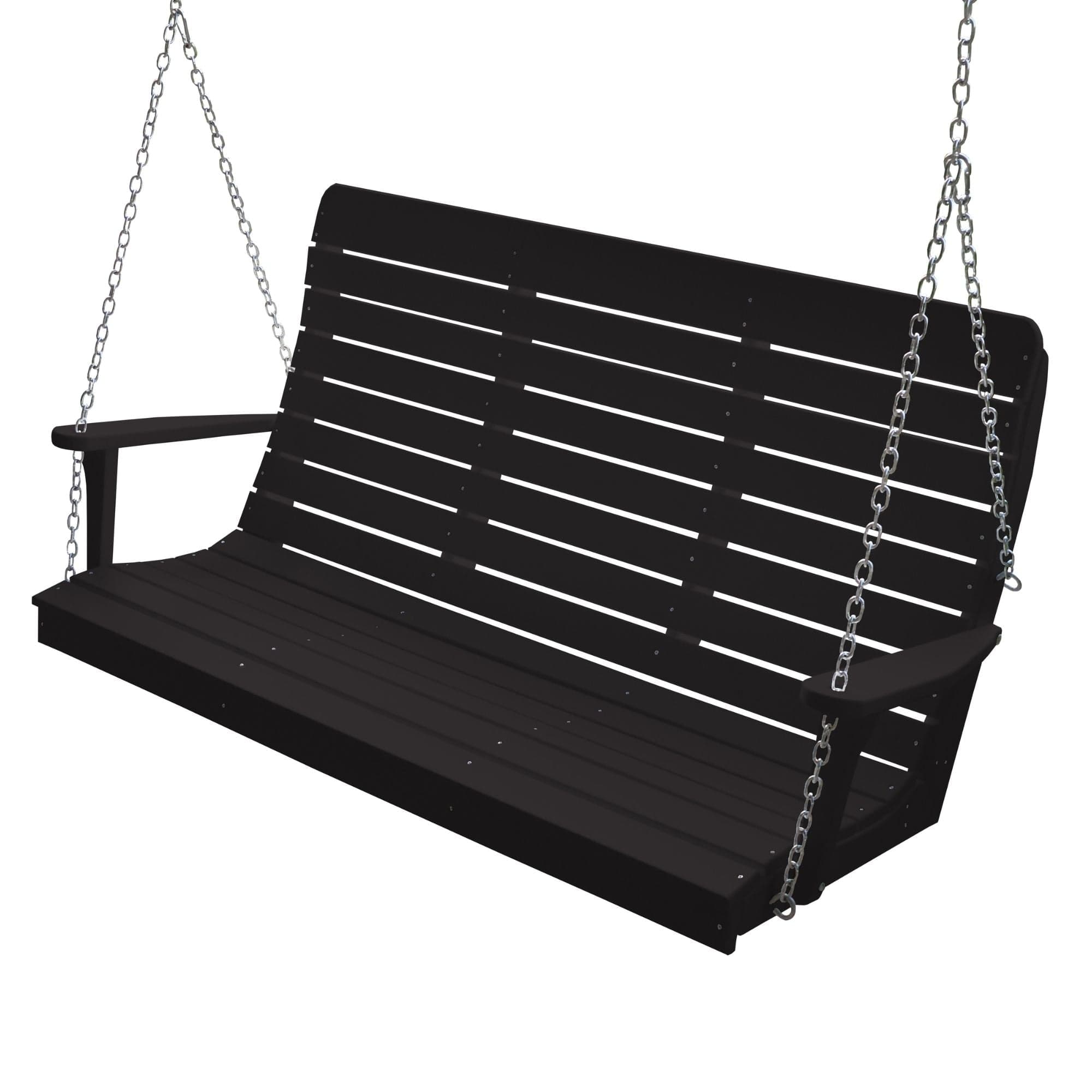 Keystone Amish Co. 5 Foot Salem Composite Poly Porch Swing, Black