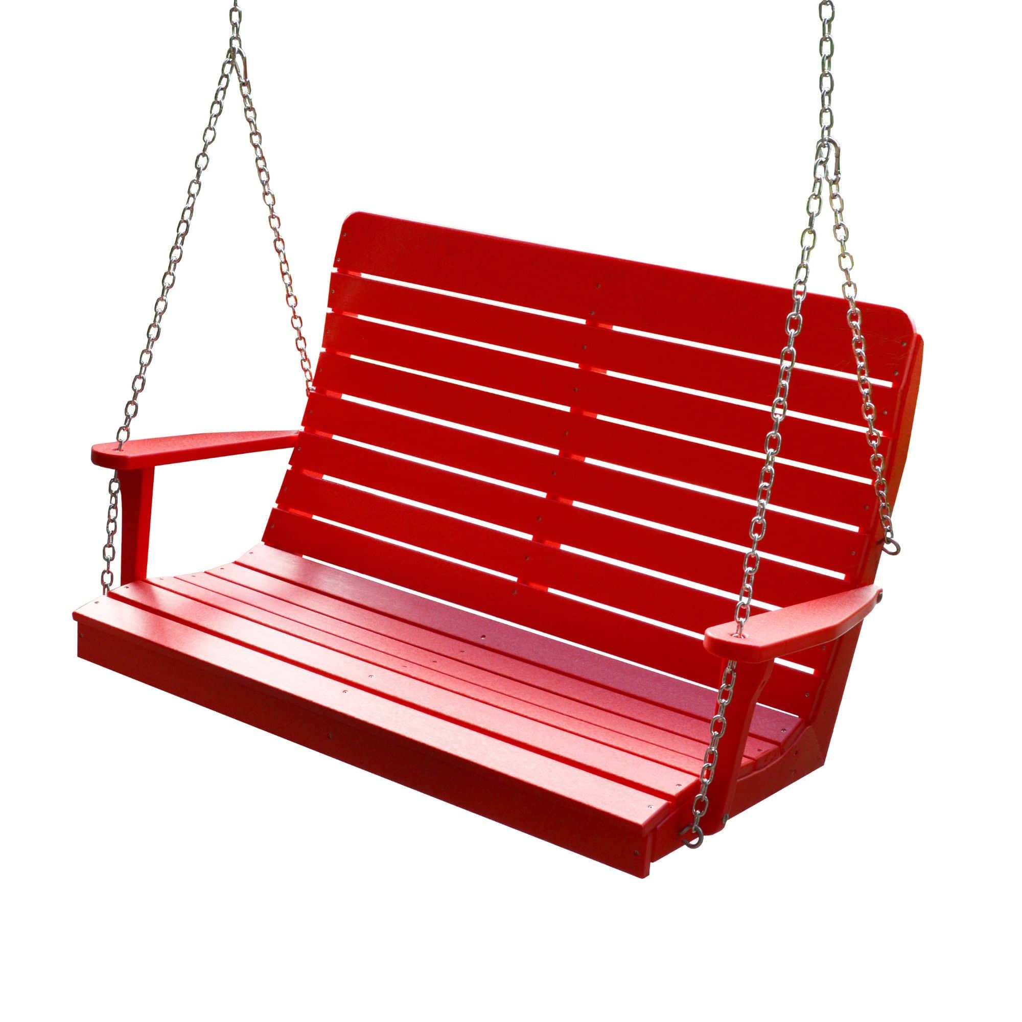 Keystone Amish Co. 4 Foot Salem Composite Poly Porch Swing, Bright Red
