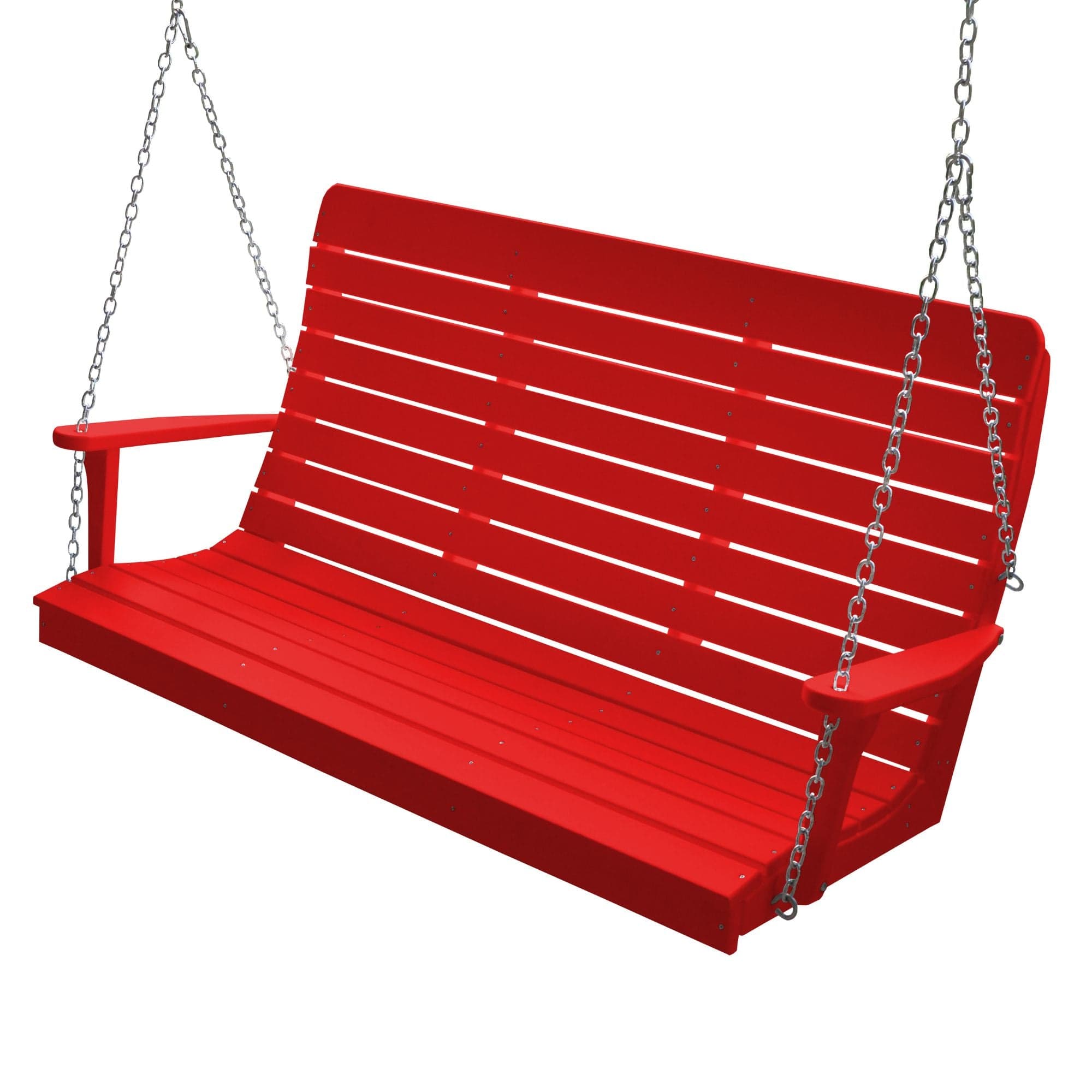 Keystone Amish Co. 5 Foot Salem Composite Poly Porch Swing, Bright Red