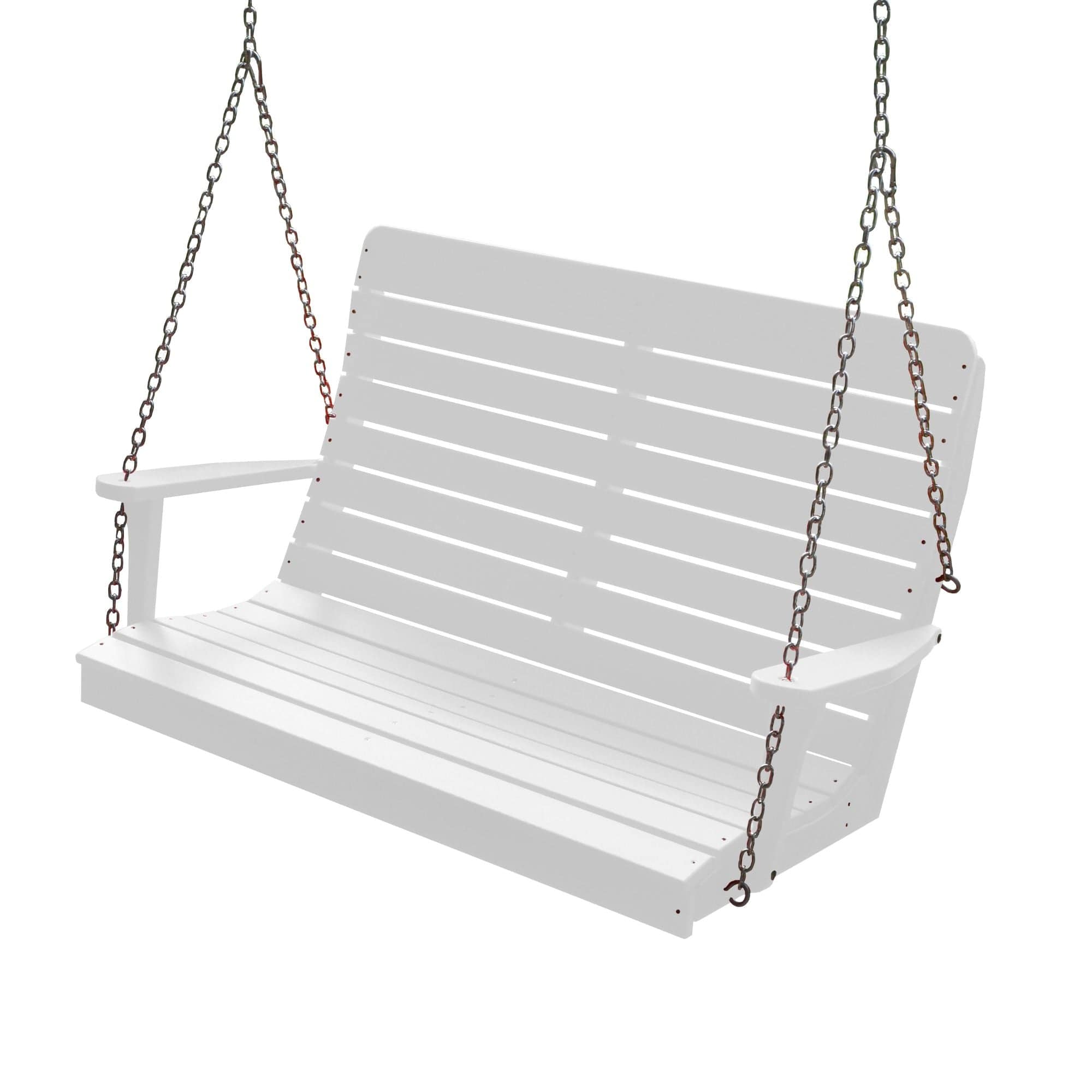 Keystone Amish Co. 4 Foot Salem Composite Poly Porch Swing, Bright White