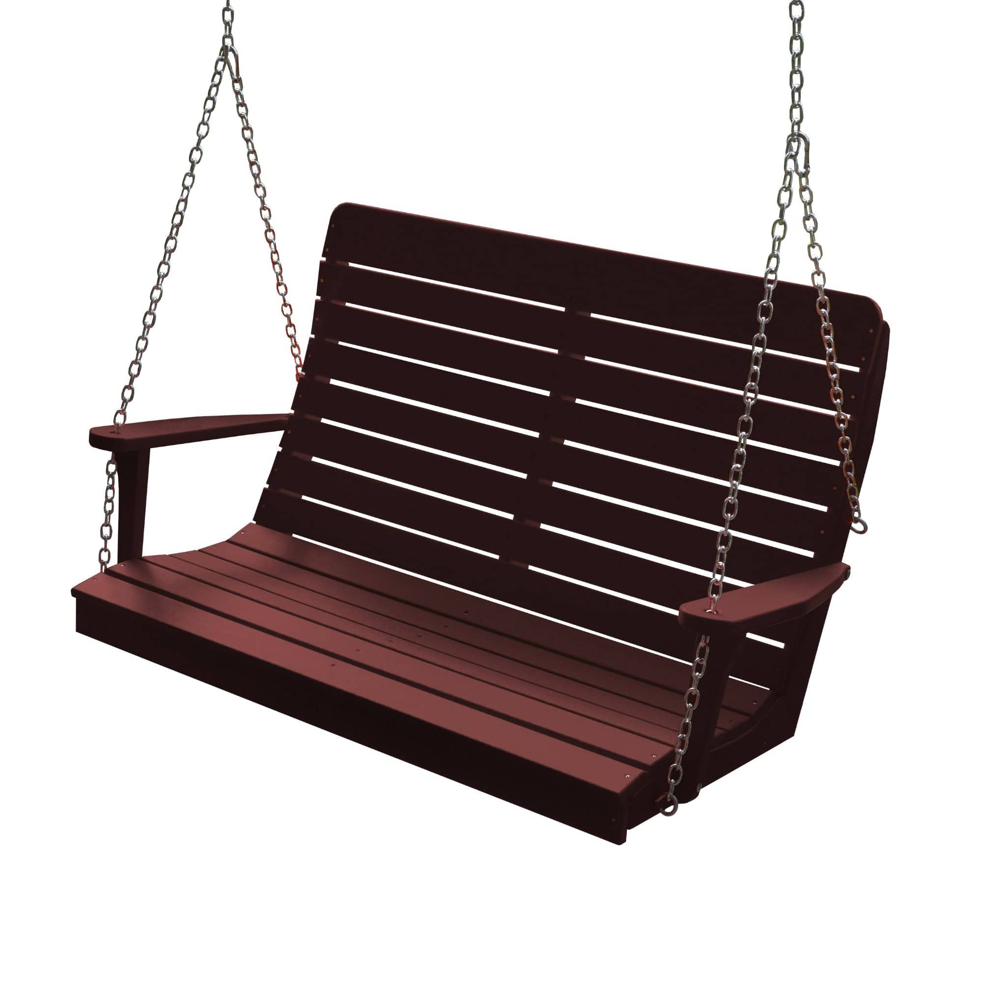 Keystone Amish Co. 4 Foot Salem Composite Poly Porch Swing, Cherry Wood