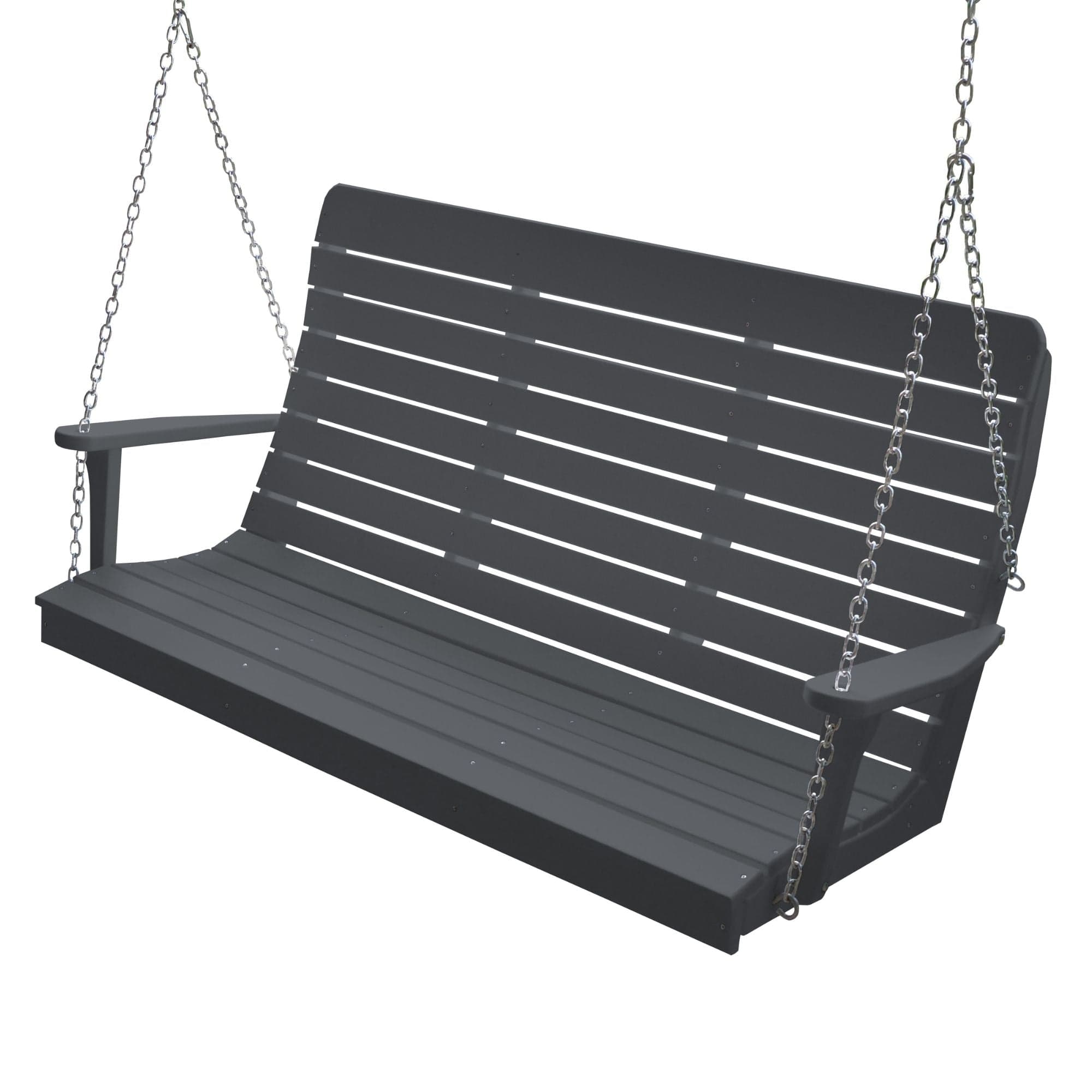 Keystone Amish Co. 5 Foot Salem Composite Poly Porch Swing, Dark Grey