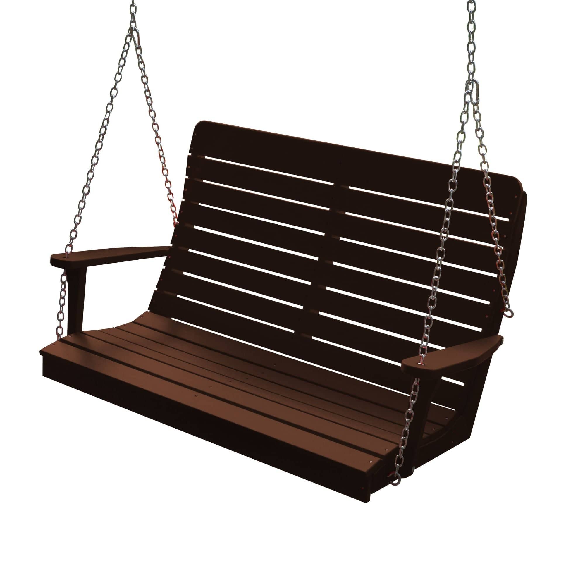 Keystone Amish Co. 4 Foot Salem Composite Poly Porch Swing, Tudor Brown