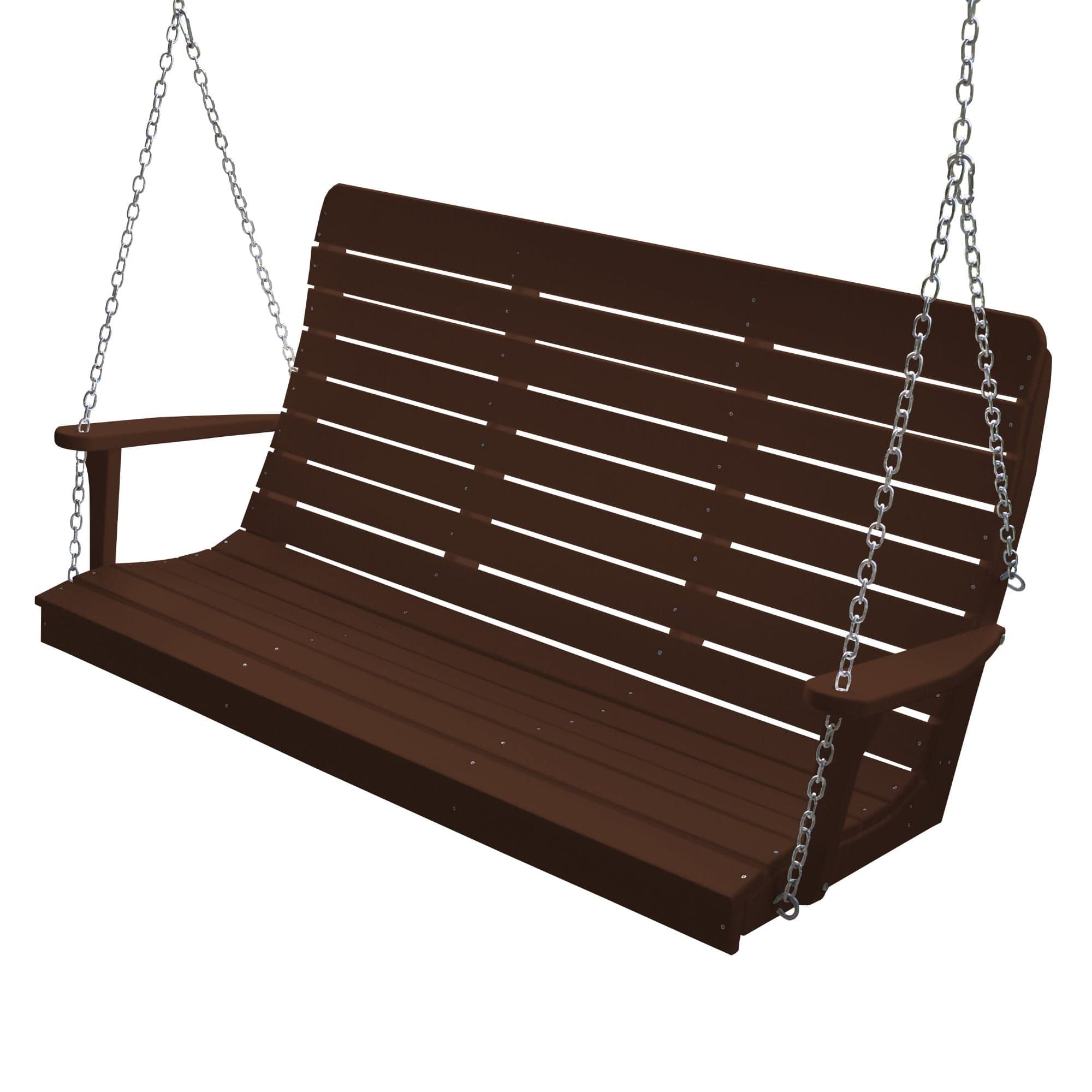 Keystone Amish Co. 5 Foot Salem Composite Poly Porch Swing, Tudor Brown