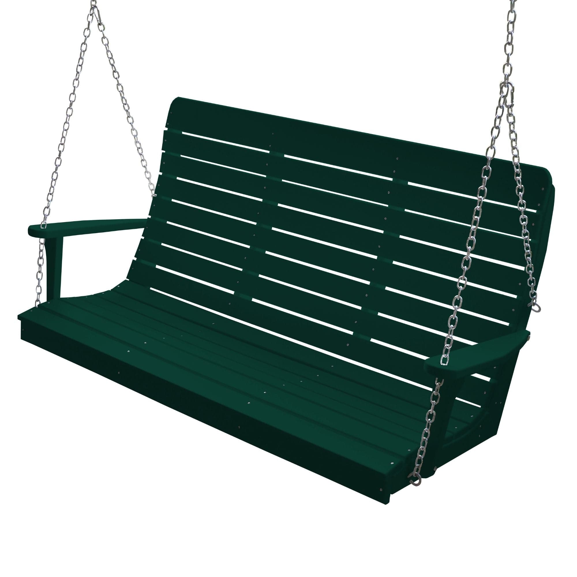 Keystone Amish Co. 5 Foot Salem Composite Poly Porch Swing, Turf Green