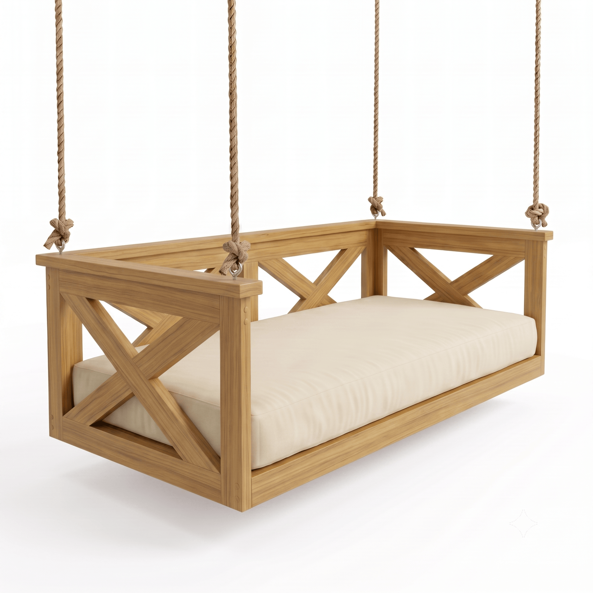 Atlantic Swing Co. The Seabrook Daybed Swing in Teak, Crib