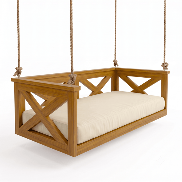 Atlantic Swing Co. Seabrook Daybed Swing in Teak with Clearcoat